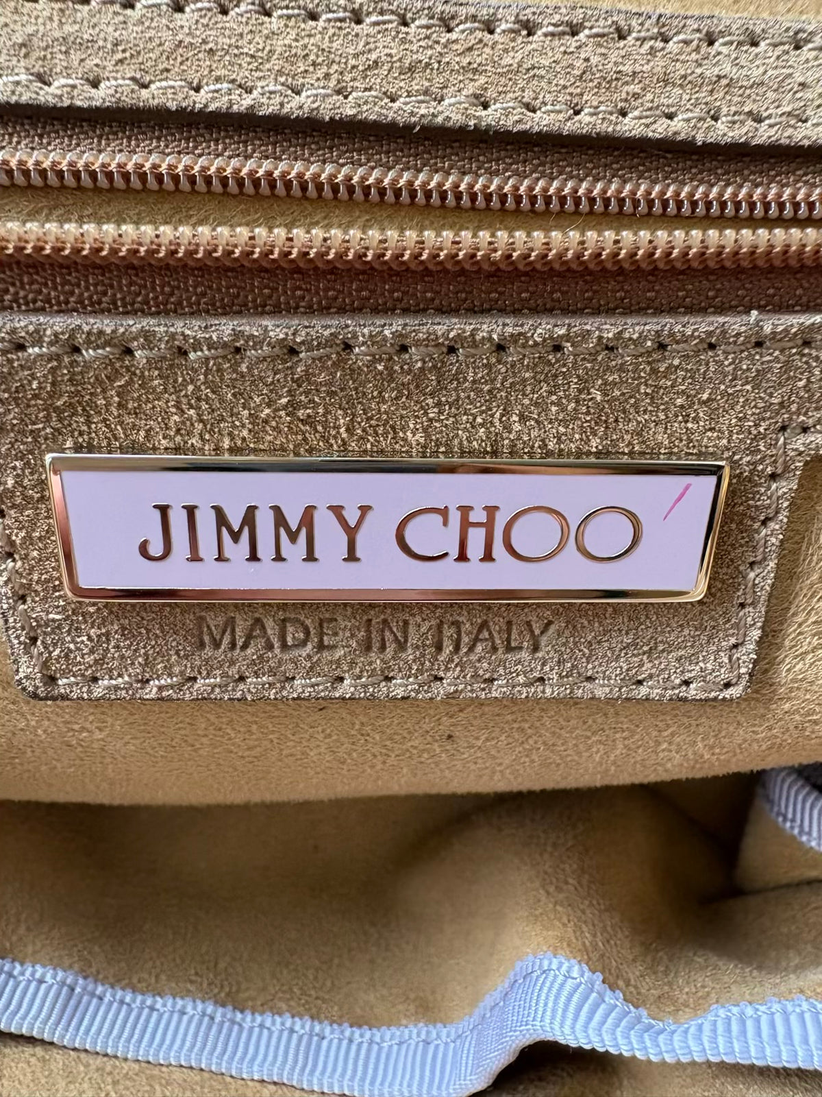 JIMMY CHOO. Bolso de mano en ante y pitón