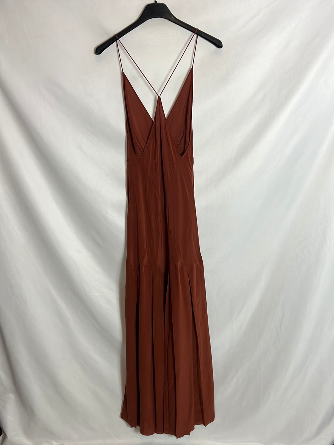 ZARA. Pleated silk midi dress. TS