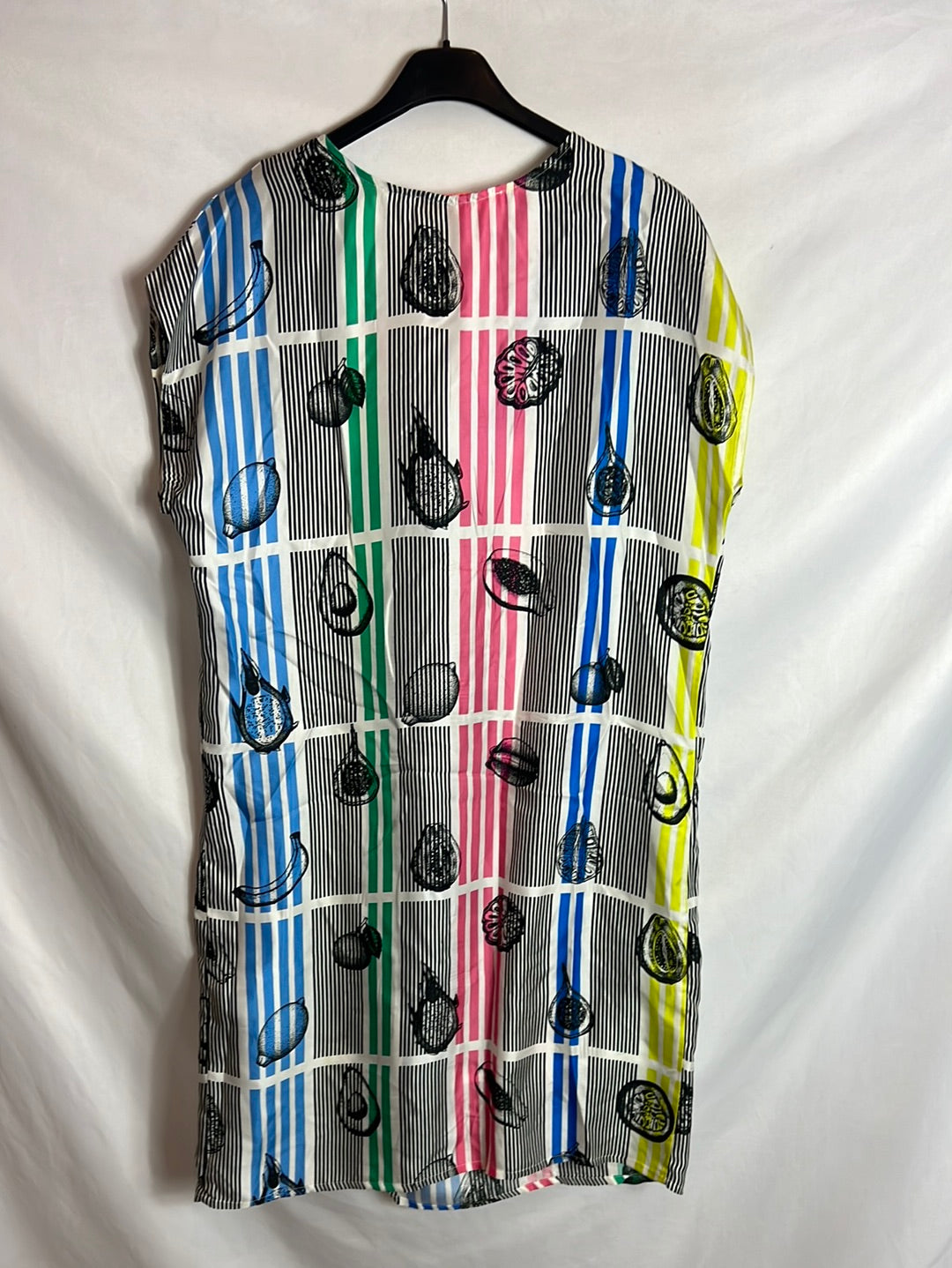 VILAGALLO. Printed silk dress in colors. Size 40