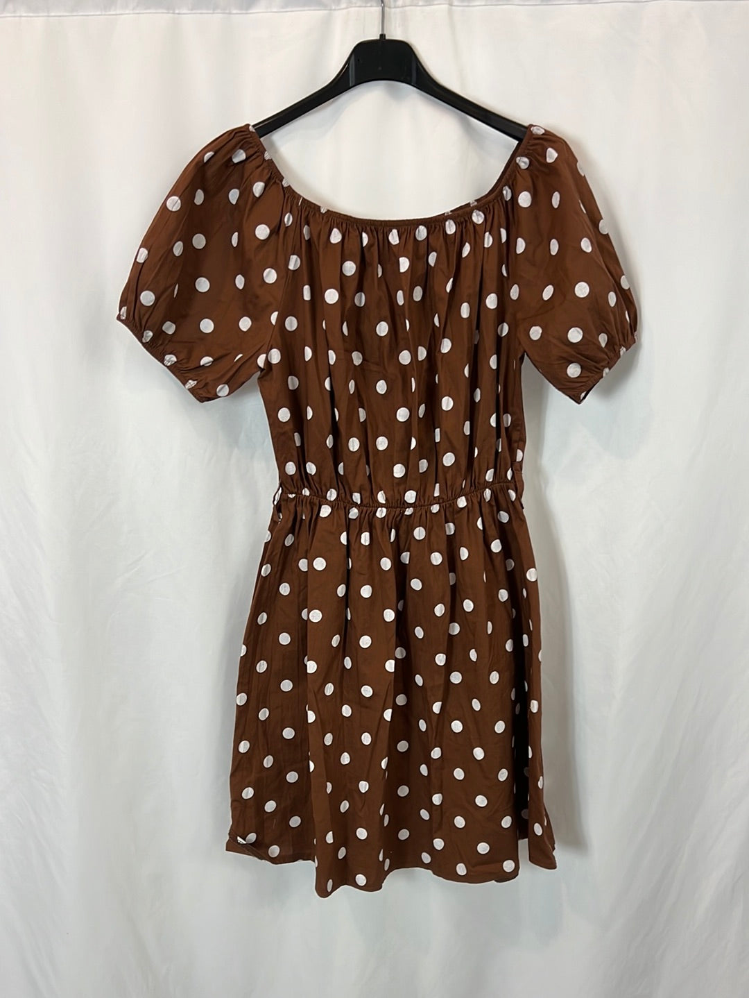 VALENTINA. Brown polka dot dress. XXL – Hibuy market
