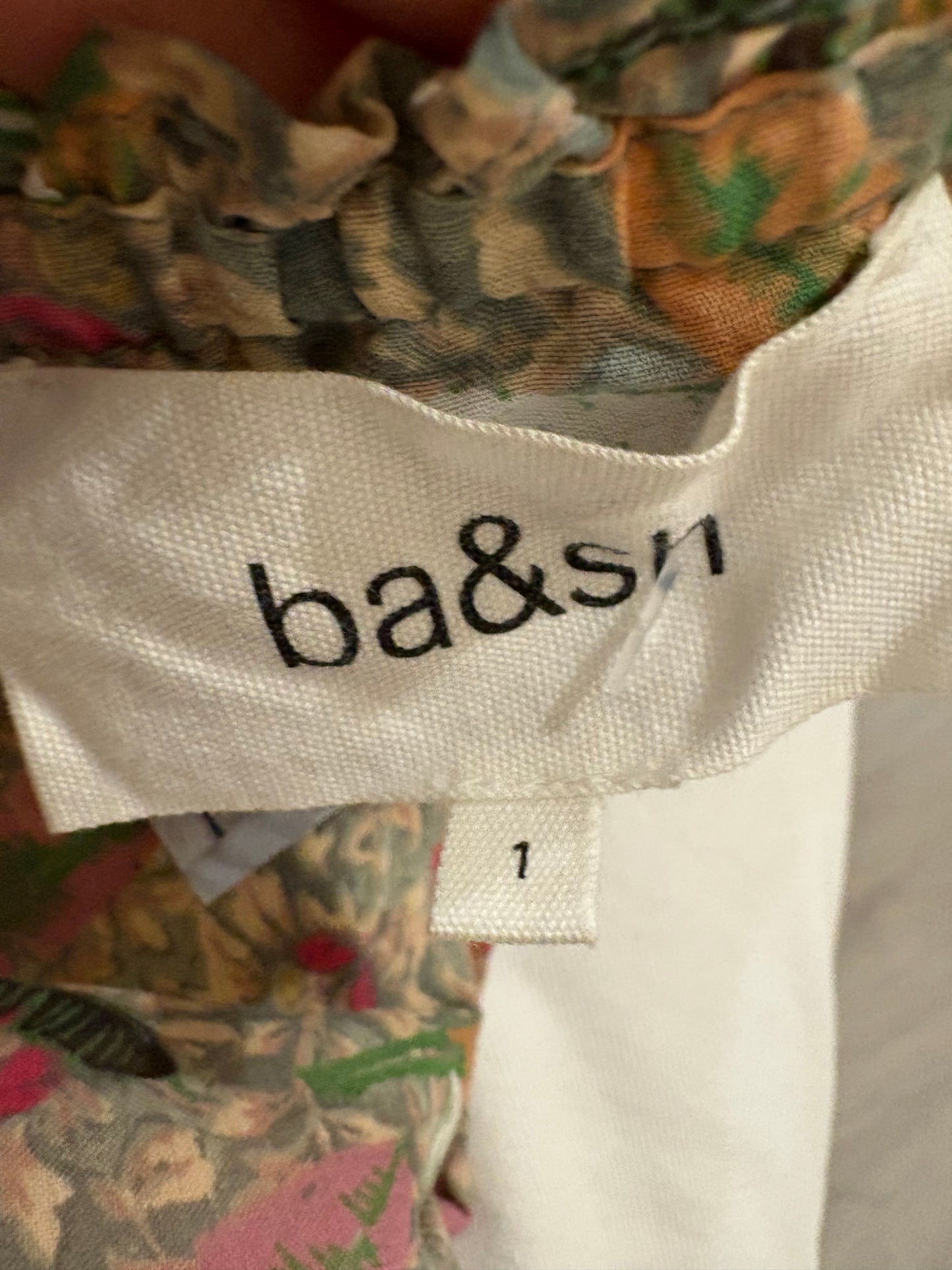 BA&SH. Total crop top and floral skirt look. Size 1 (36)