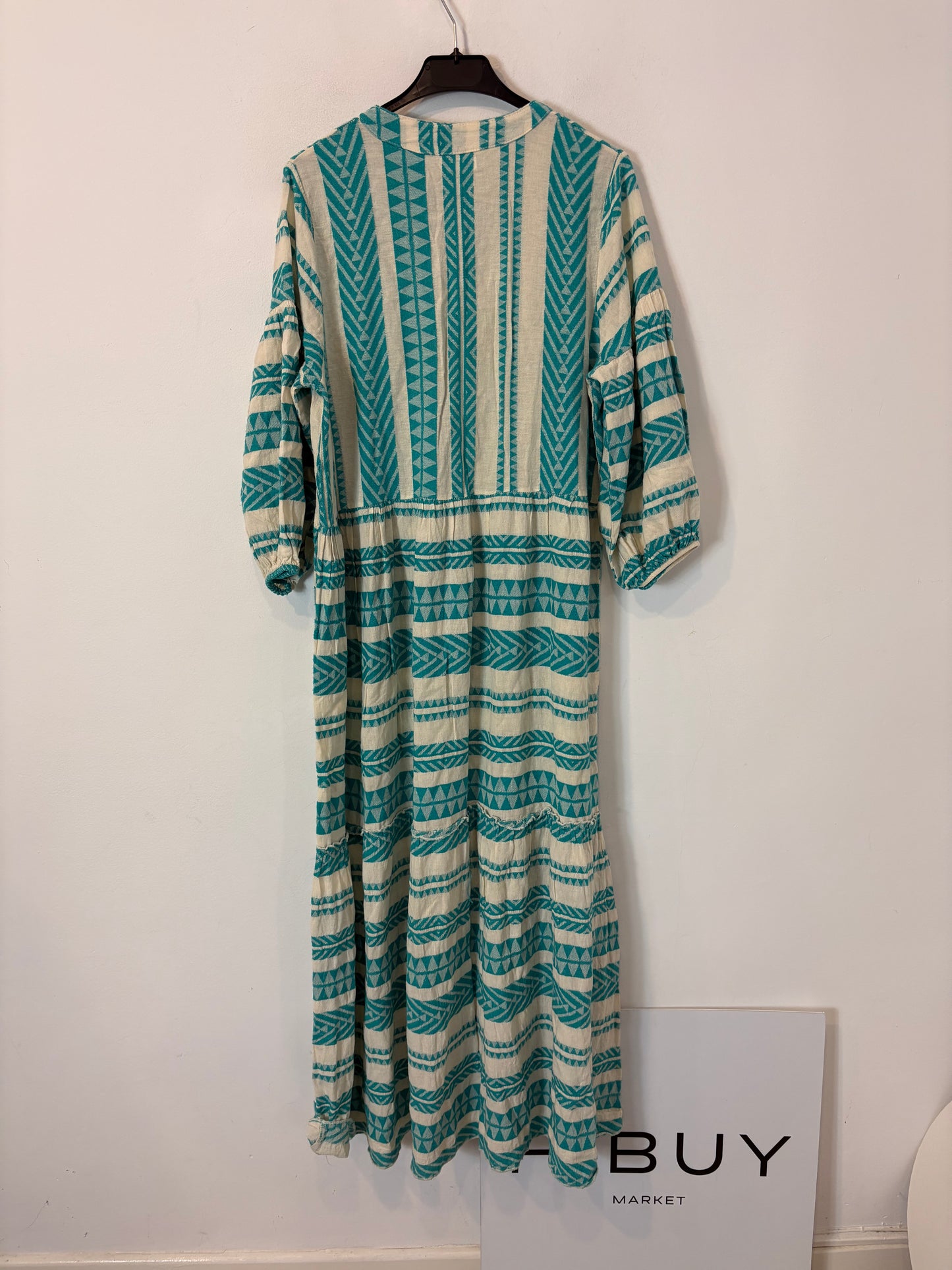 ROCK & GOLD. Vestido largo bordados en turquesa