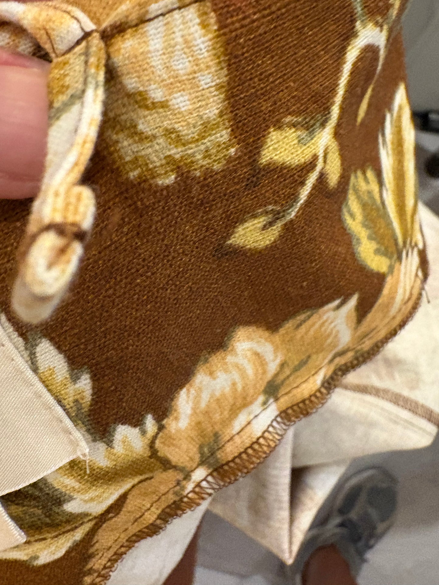 SÉZANE. Vestido midi con lino estampado. T 38