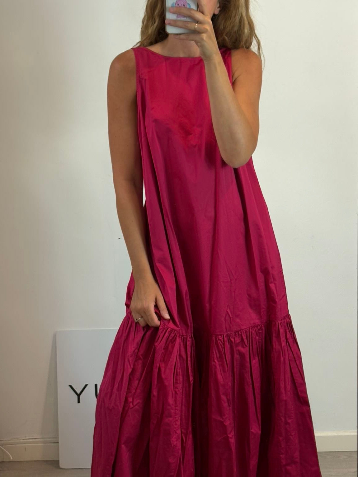 & OTHER STORIES. Vestido largo rosa escote espalda