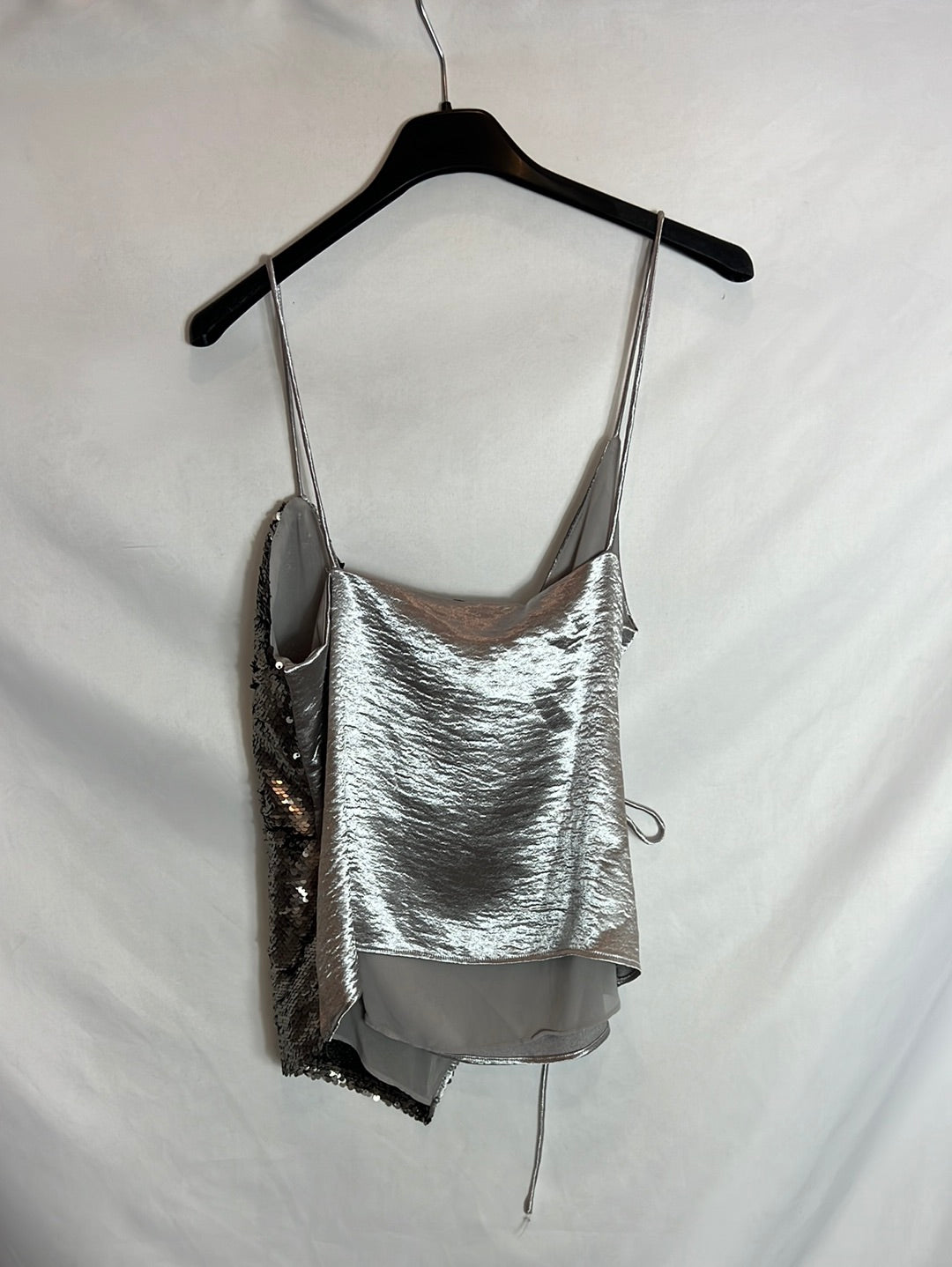 MANGO. Top cruzado doble textura T XS