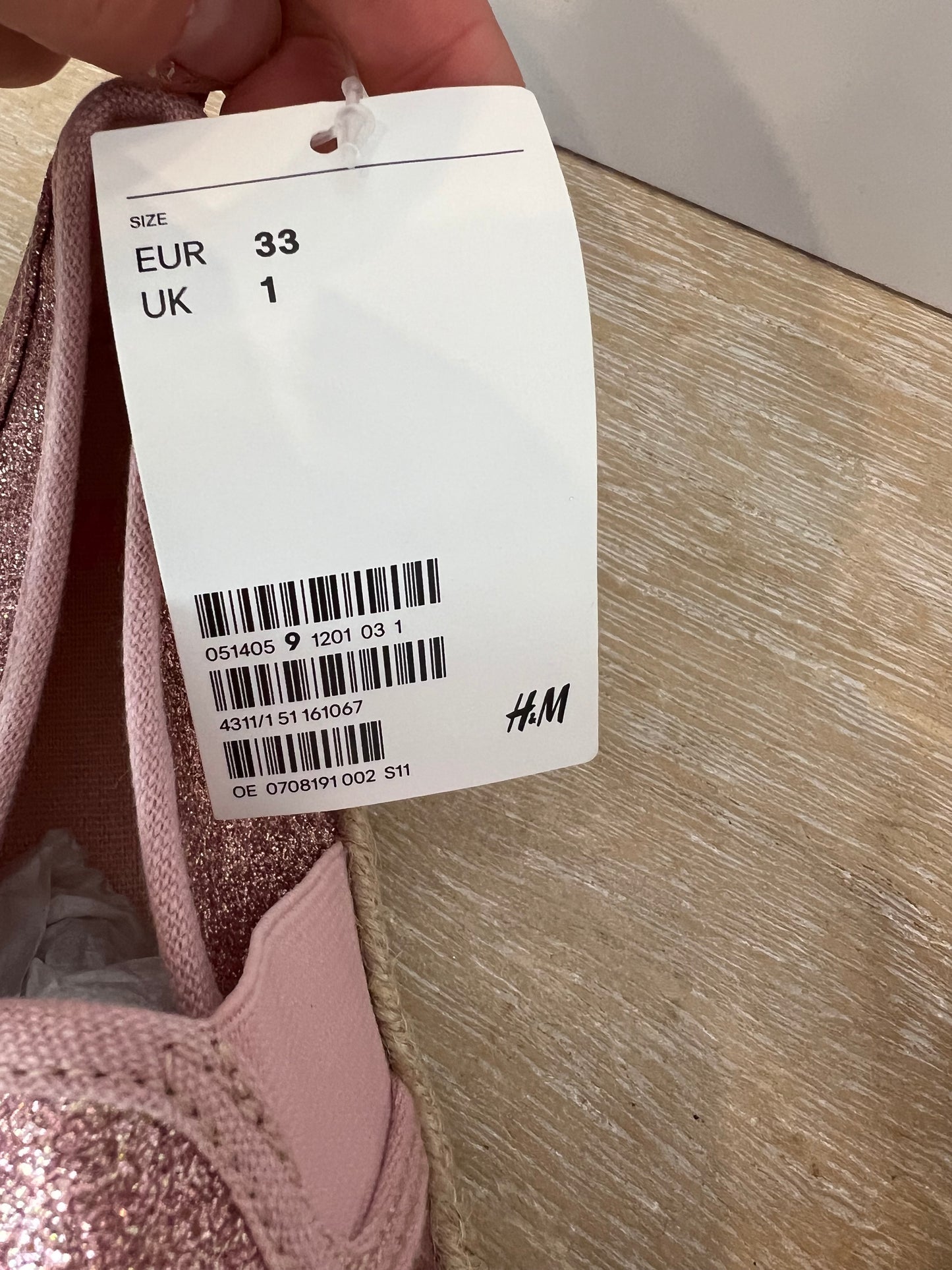 H&M. Pink glitter espadrilles T.33