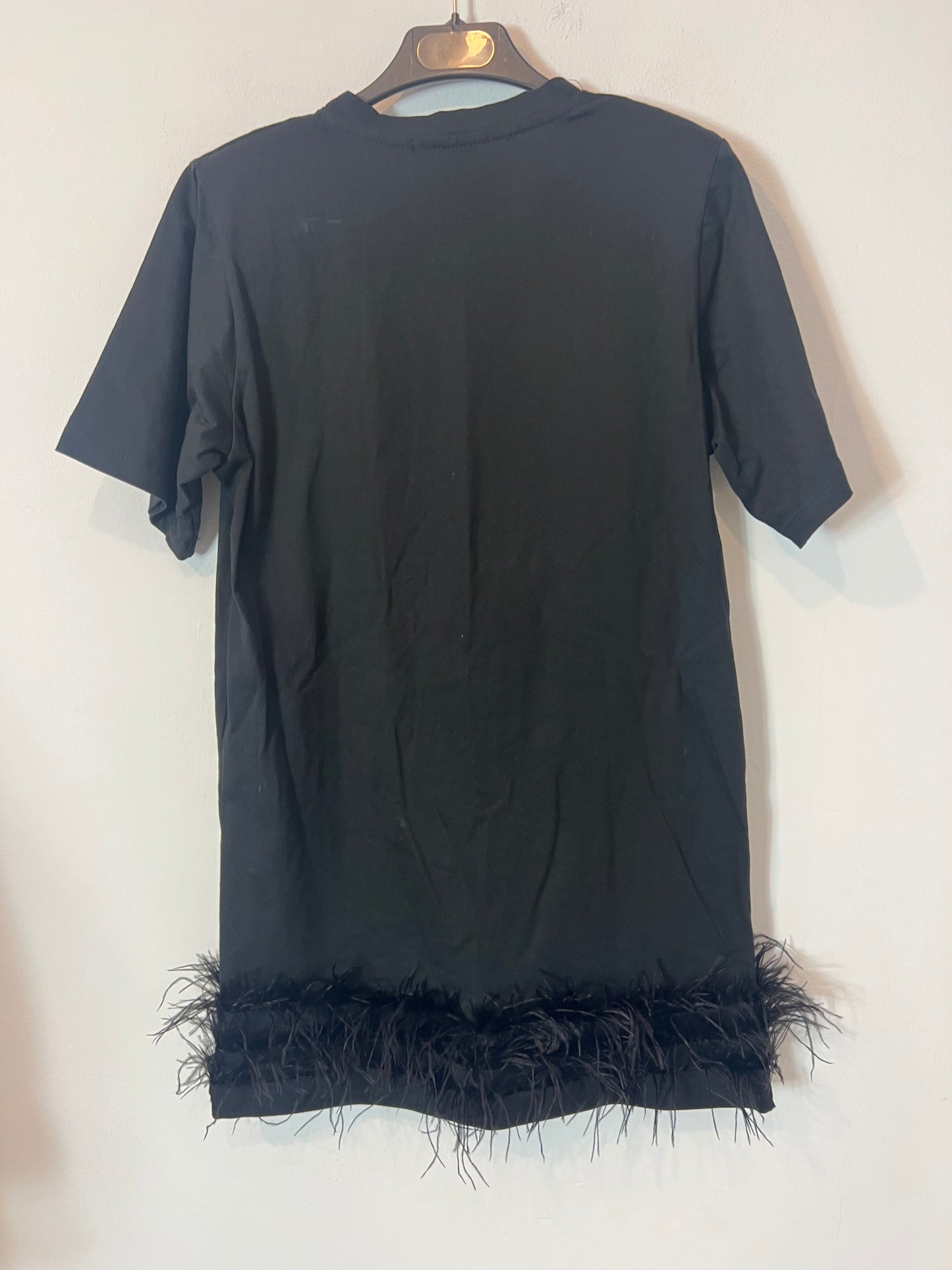 R JEANS. Black feather dress T.xs