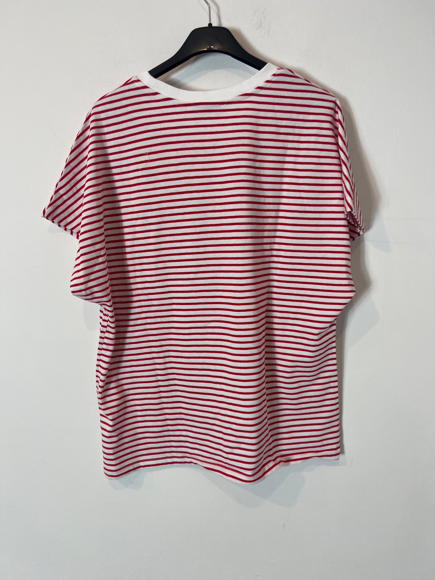 ZARA. Camiseta rayas roja. T S