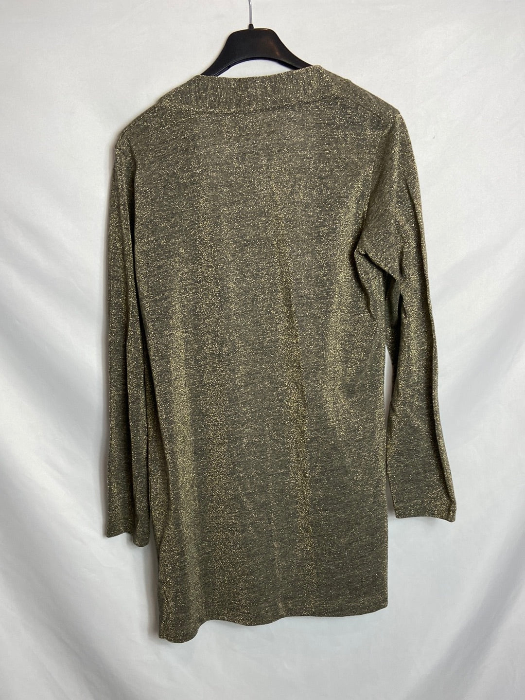 NICE THINGS. Chaqueta verde hilos dorados T.M