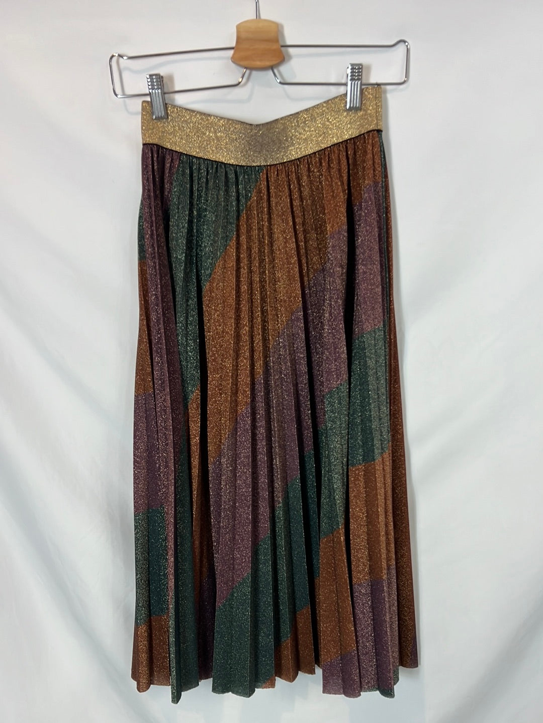 JOHANNA PARÍS. Falda midi plisada hilos T.u(s)