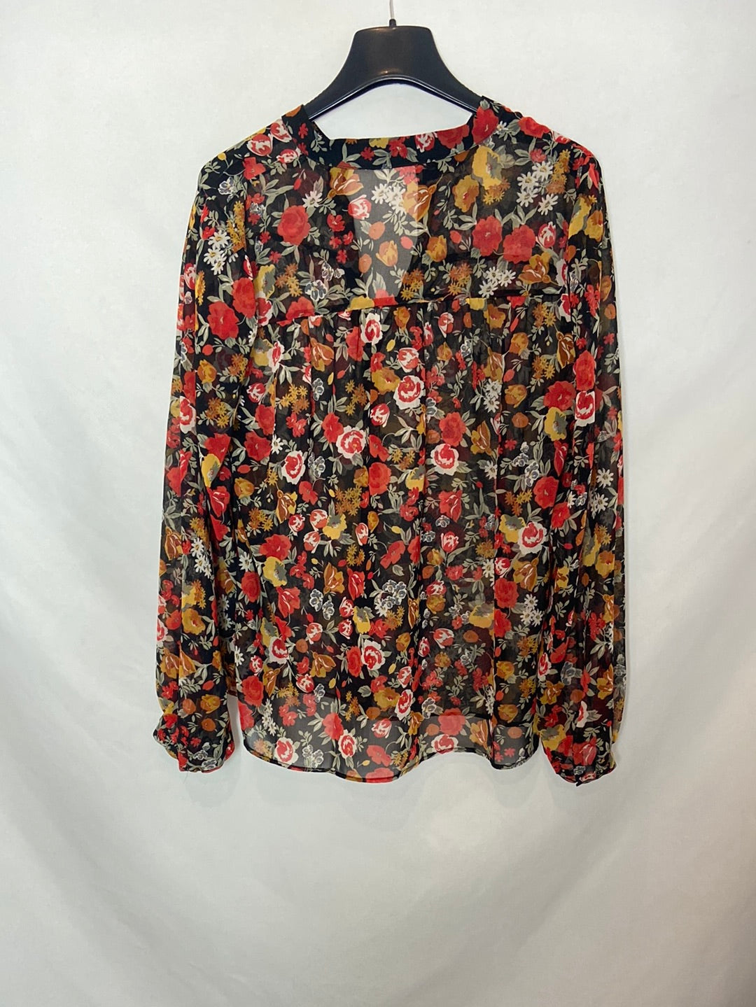 MANGO. Transparent TS flower shirt