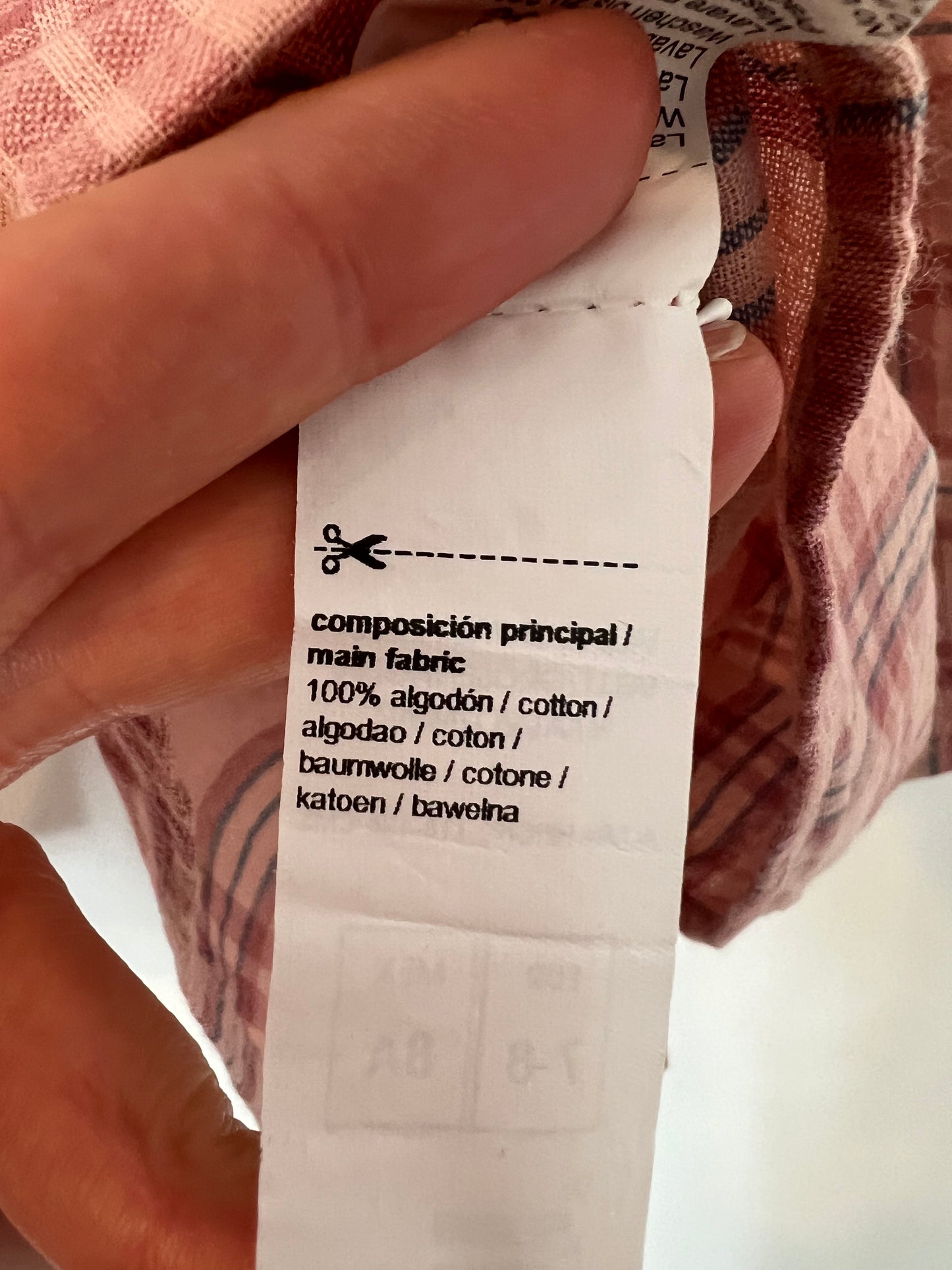 GOCCO. Camisa rosa cuadros T.7-8 años