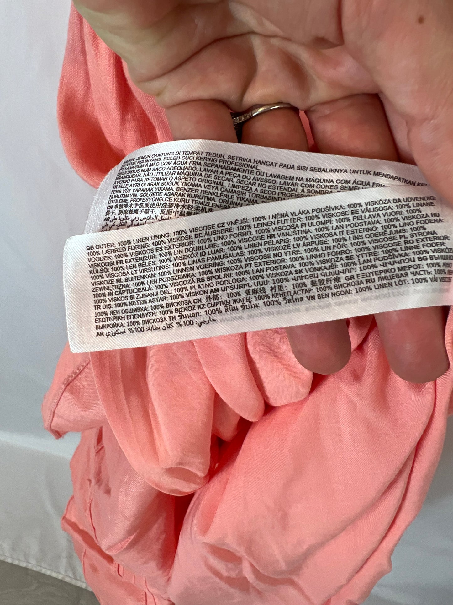 FOREVER NEW. Pink linen ruffle dress. T 36