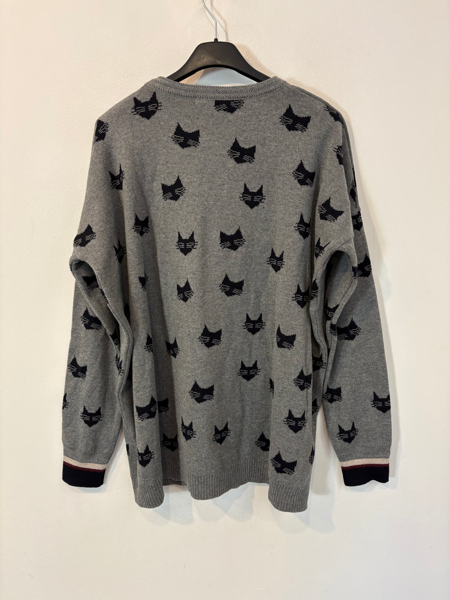 EMES. Jersey gris merino estampado