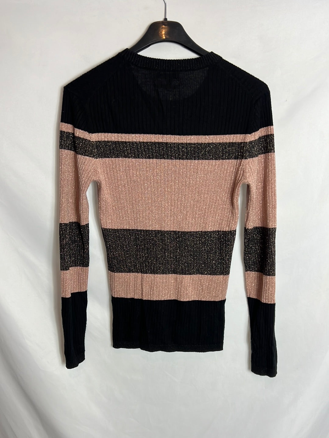 MASSIMO DUTTI. top rayas hilos T.l