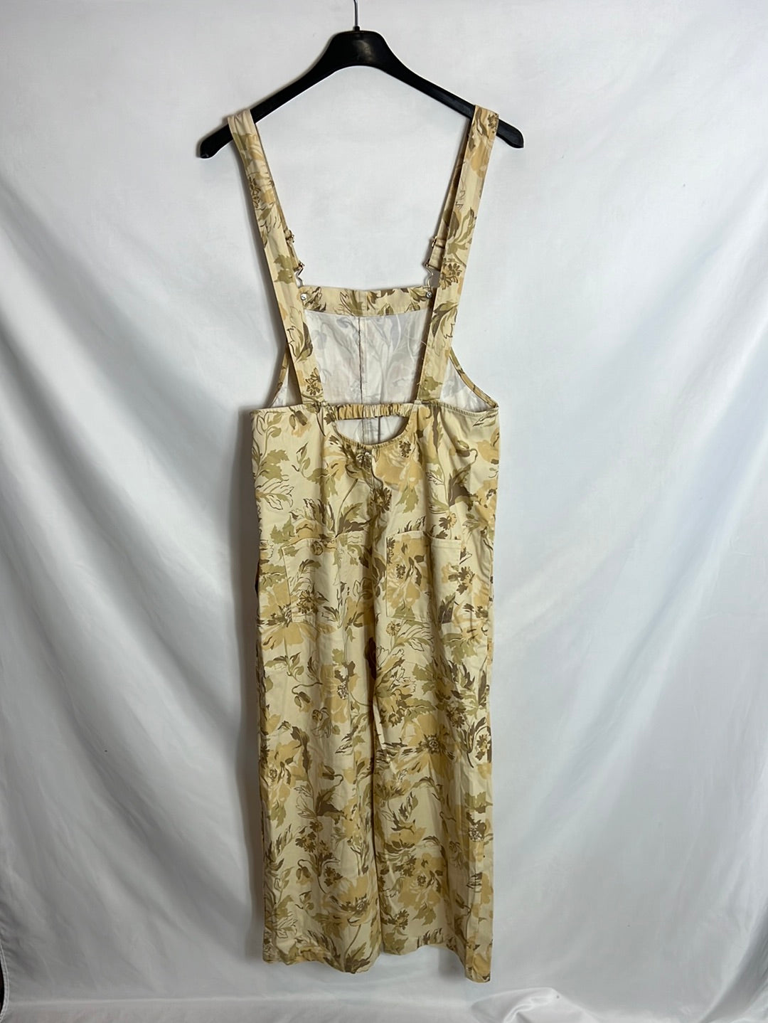 ZARA.Peto beige flores culotte T.xs