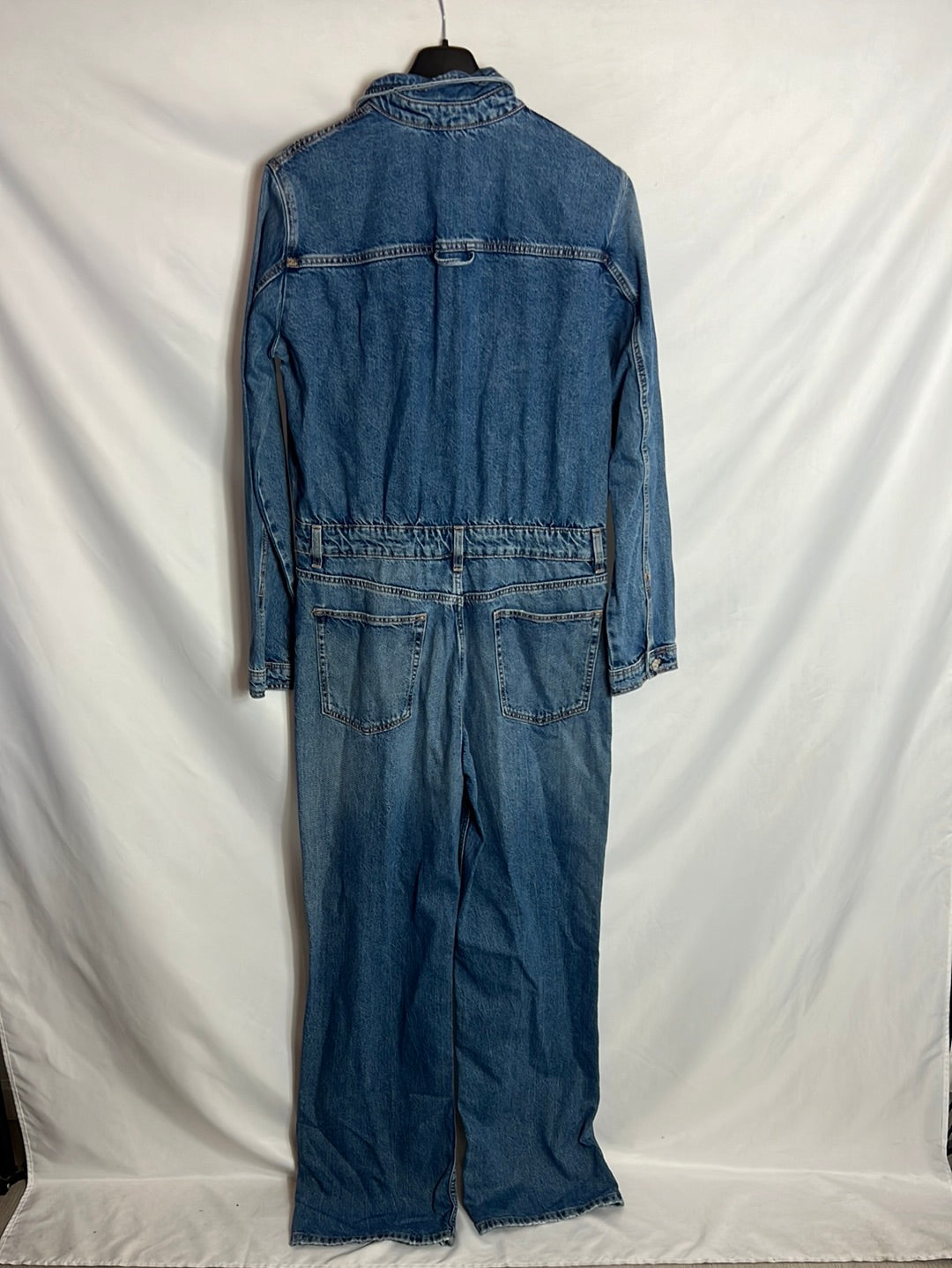 ZARA. Mono denim largo pata ancha. TL