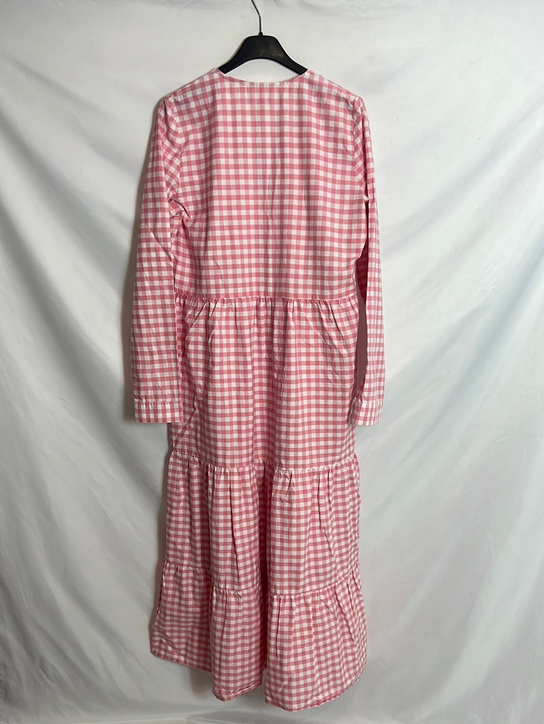 COOSY. Vestido largo cuadros vichy. T S/M