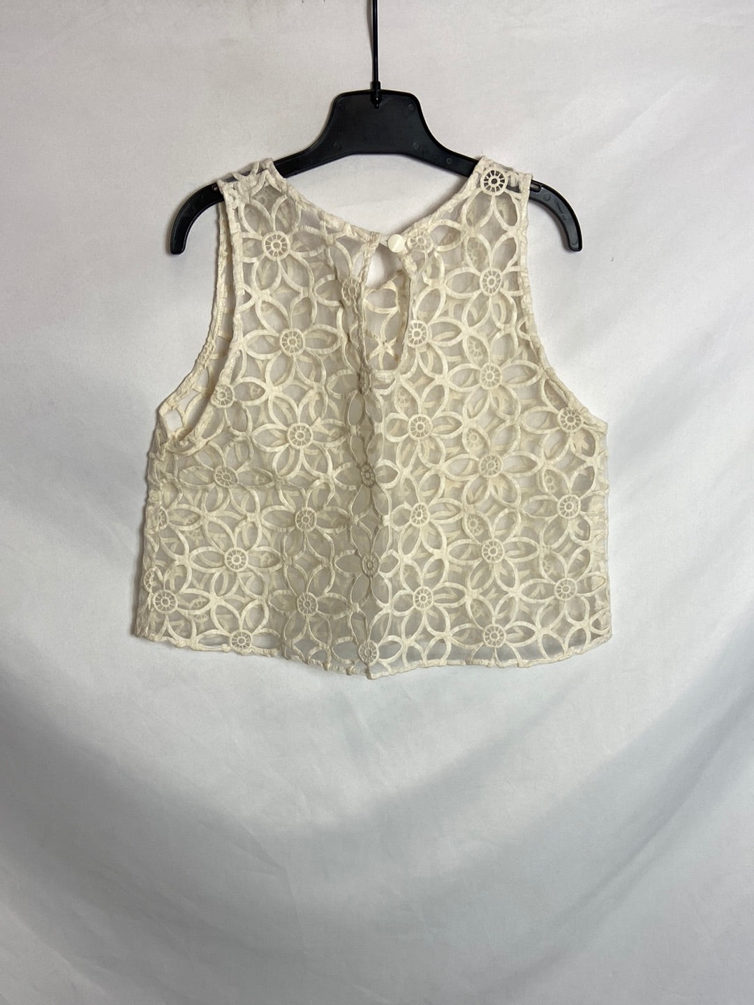 OTRAS. Top blanco transparente T. U (S)