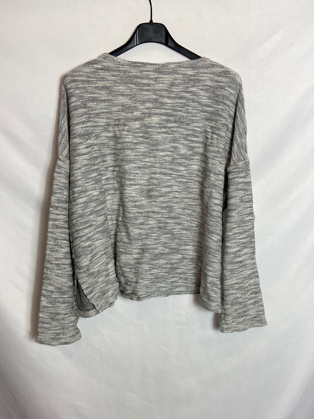 MANGO. Sudadera gris jaspeada T.M