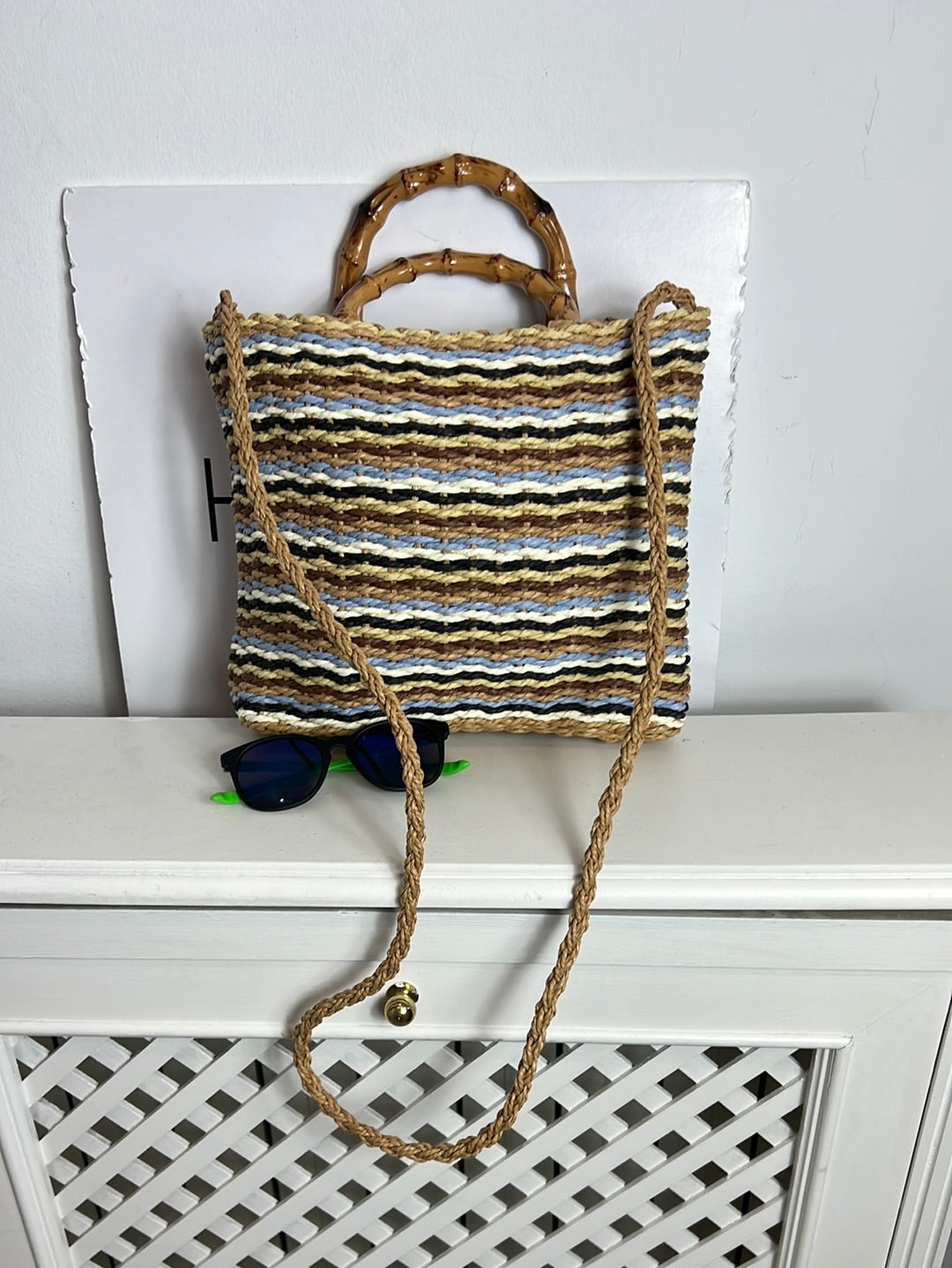 MARIETH. Bolso rafia colores doble asa