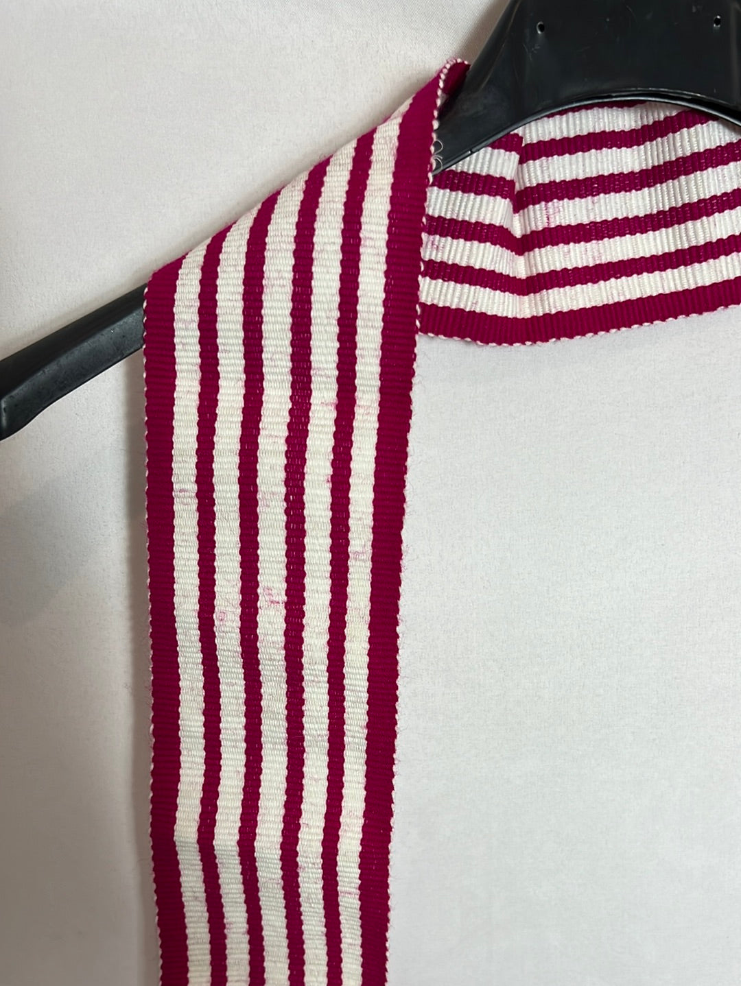 MARIA DE LA ORDEN. Pink and white striped fabric belt