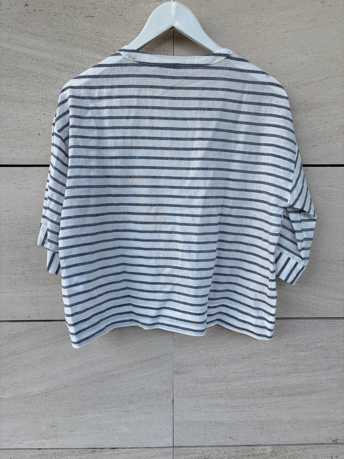 ZARA. Top rayas con lino. T M