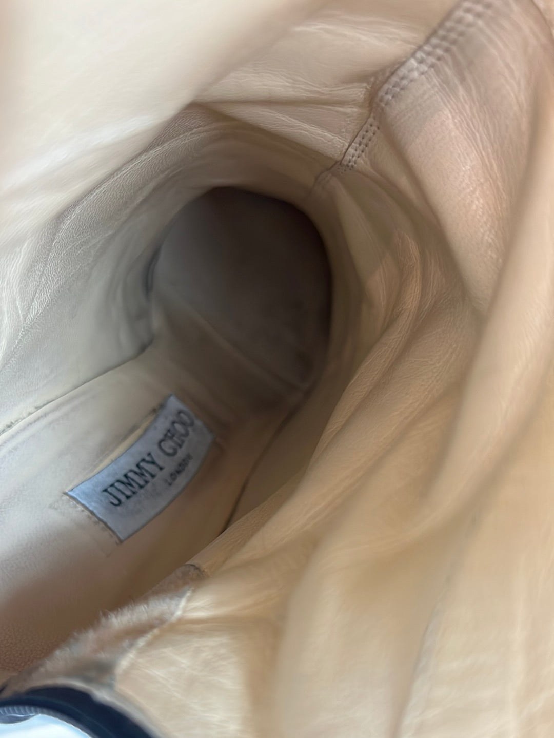 JIMMY CHOO. Leather knee-high boots, size 40