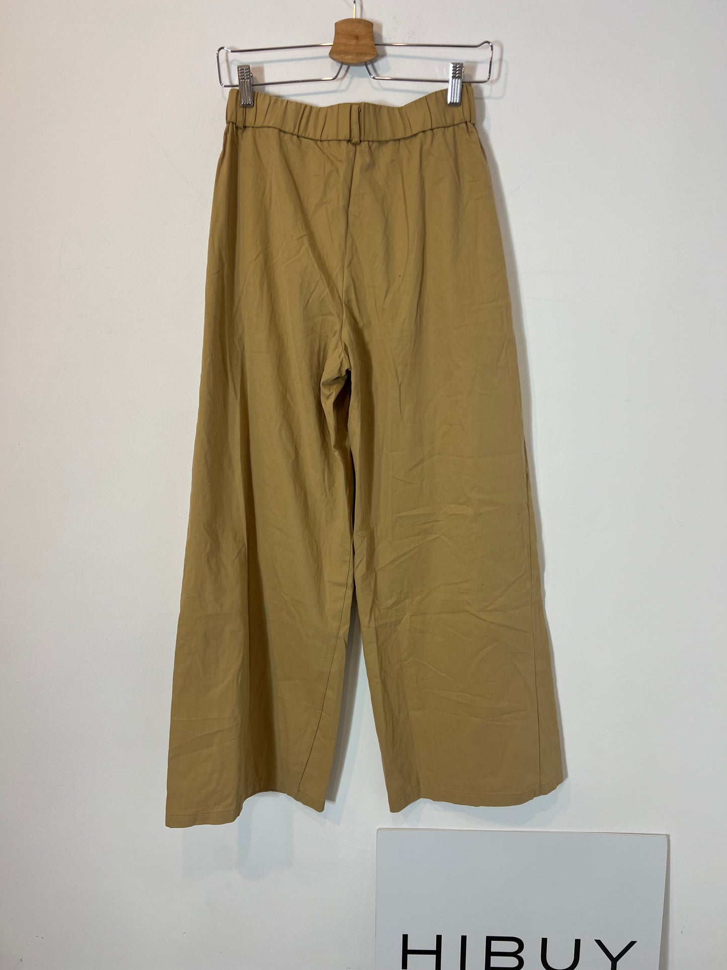 STRADIVARIUS. Camel-colored wide-leg trousers. Size 36