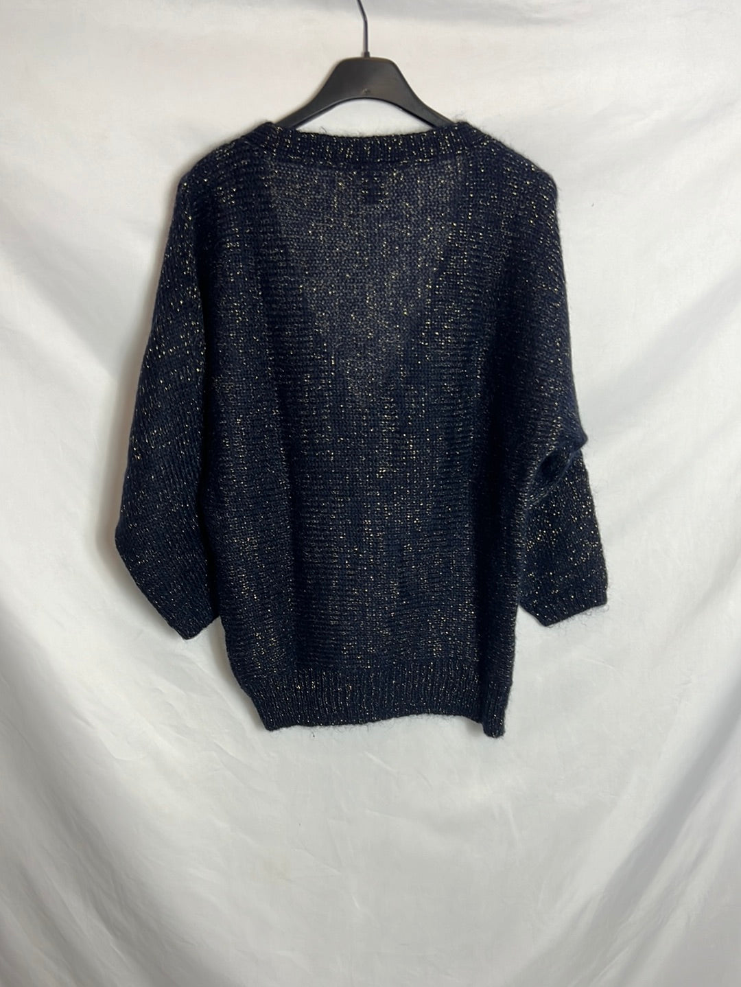 H&M. Rebeca azul hilos dorados. T M