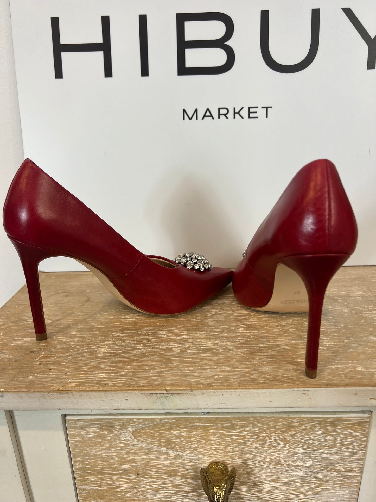 ZARA. Red brooch heels. Size 37