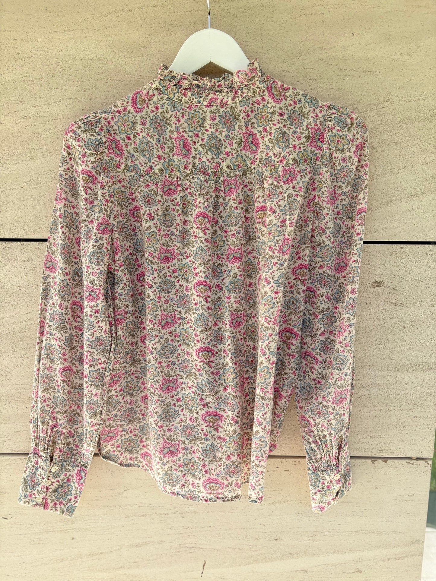 PETITE MENDIGOTE. Blusa flores cuello volante