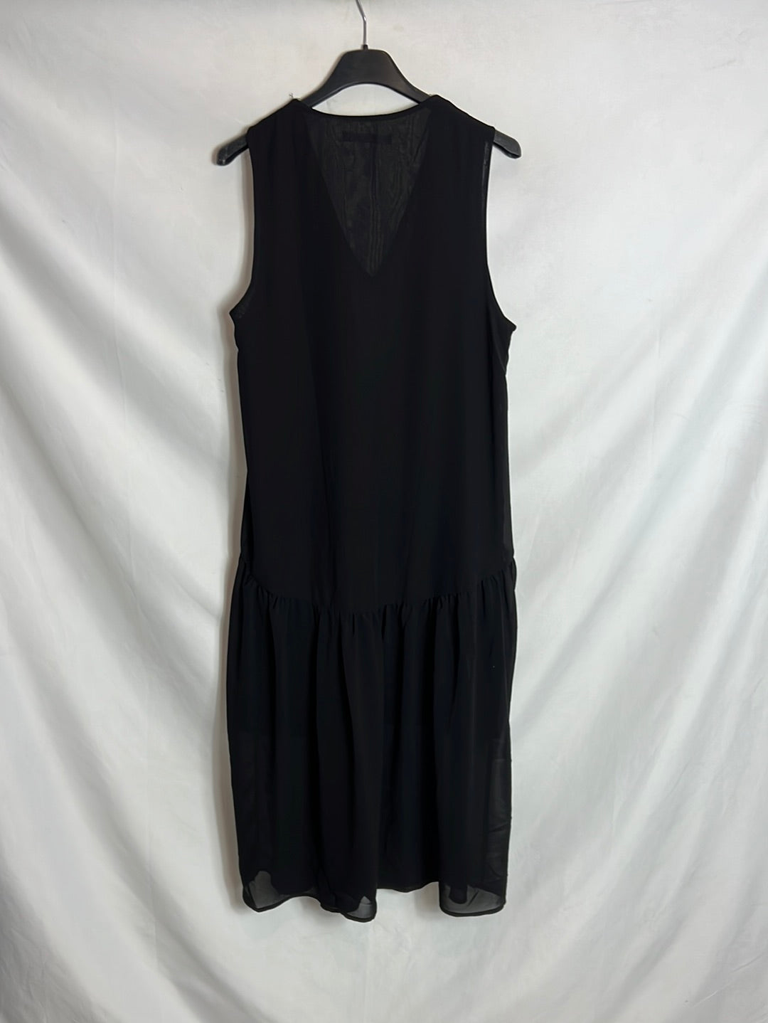 LEFTIES. Double-layered black chiffon dress. TS
