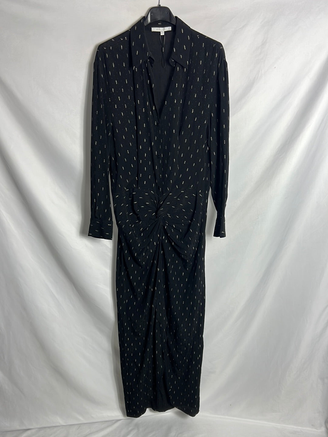 Vestido Midi Vestido Negro Scalpers Vestido Midi Negro Hilos T S