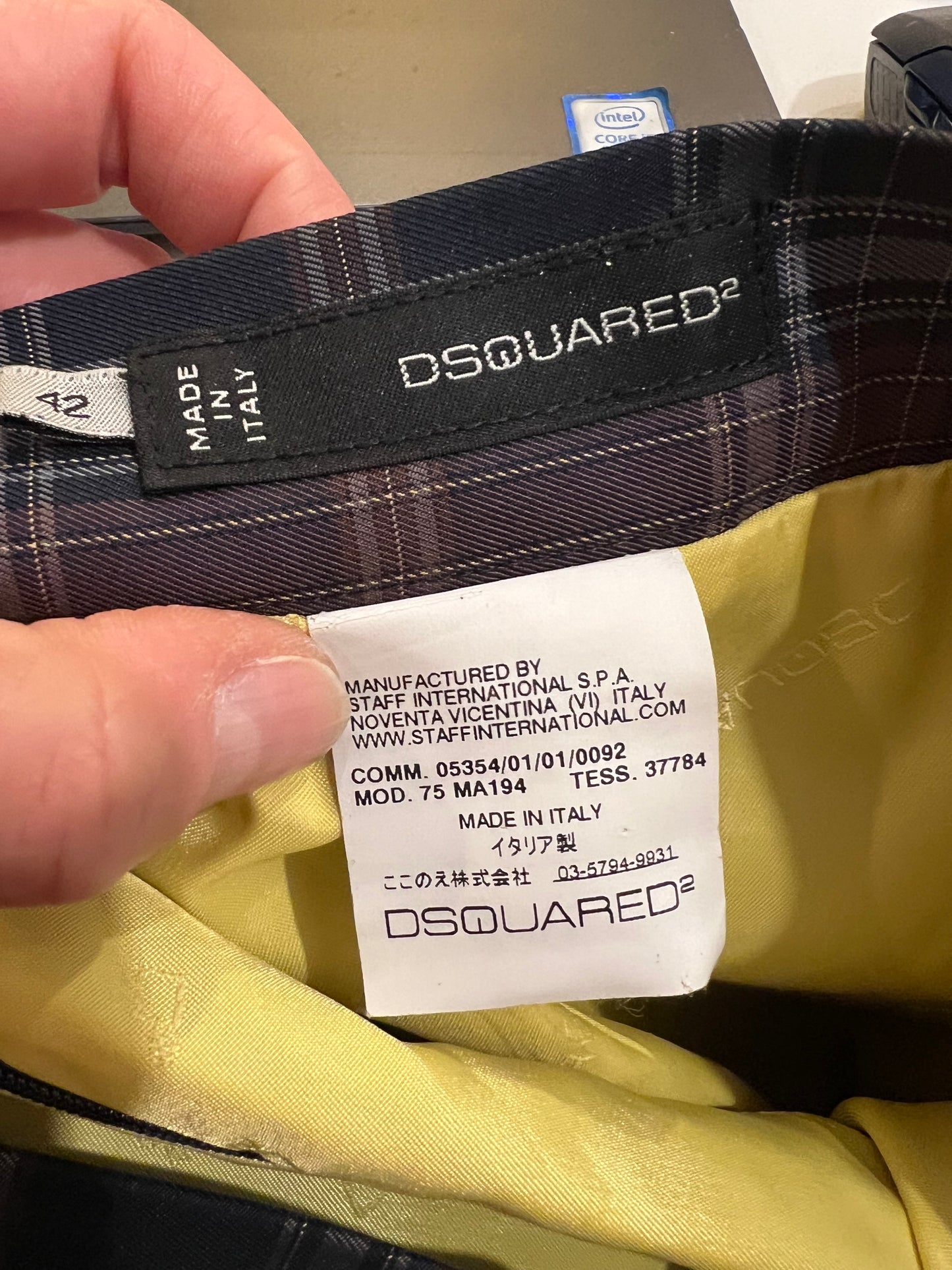 DQQUARED.Falda midi cuadros T.34