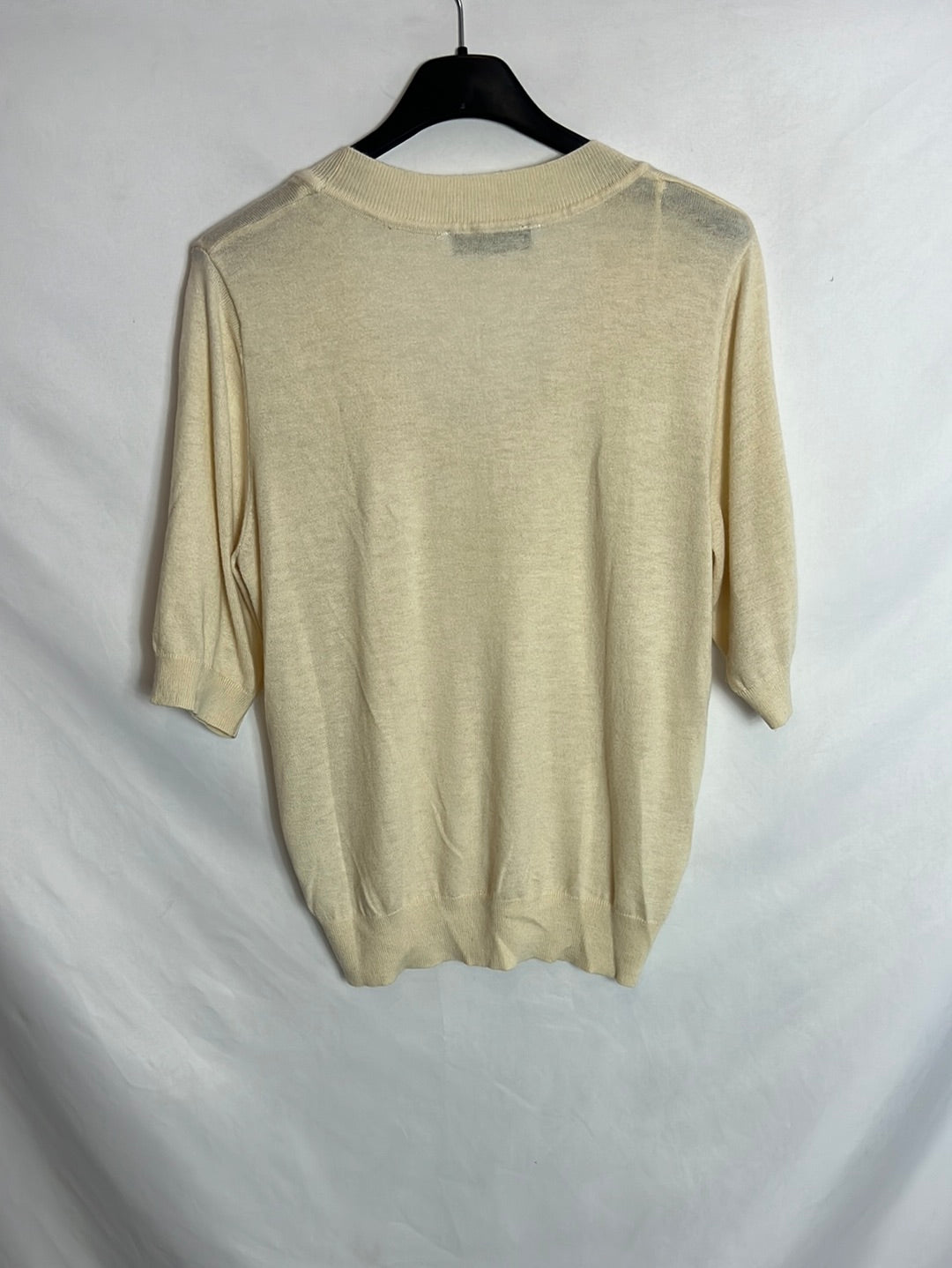 ZARA. Top punto fino beige. T M