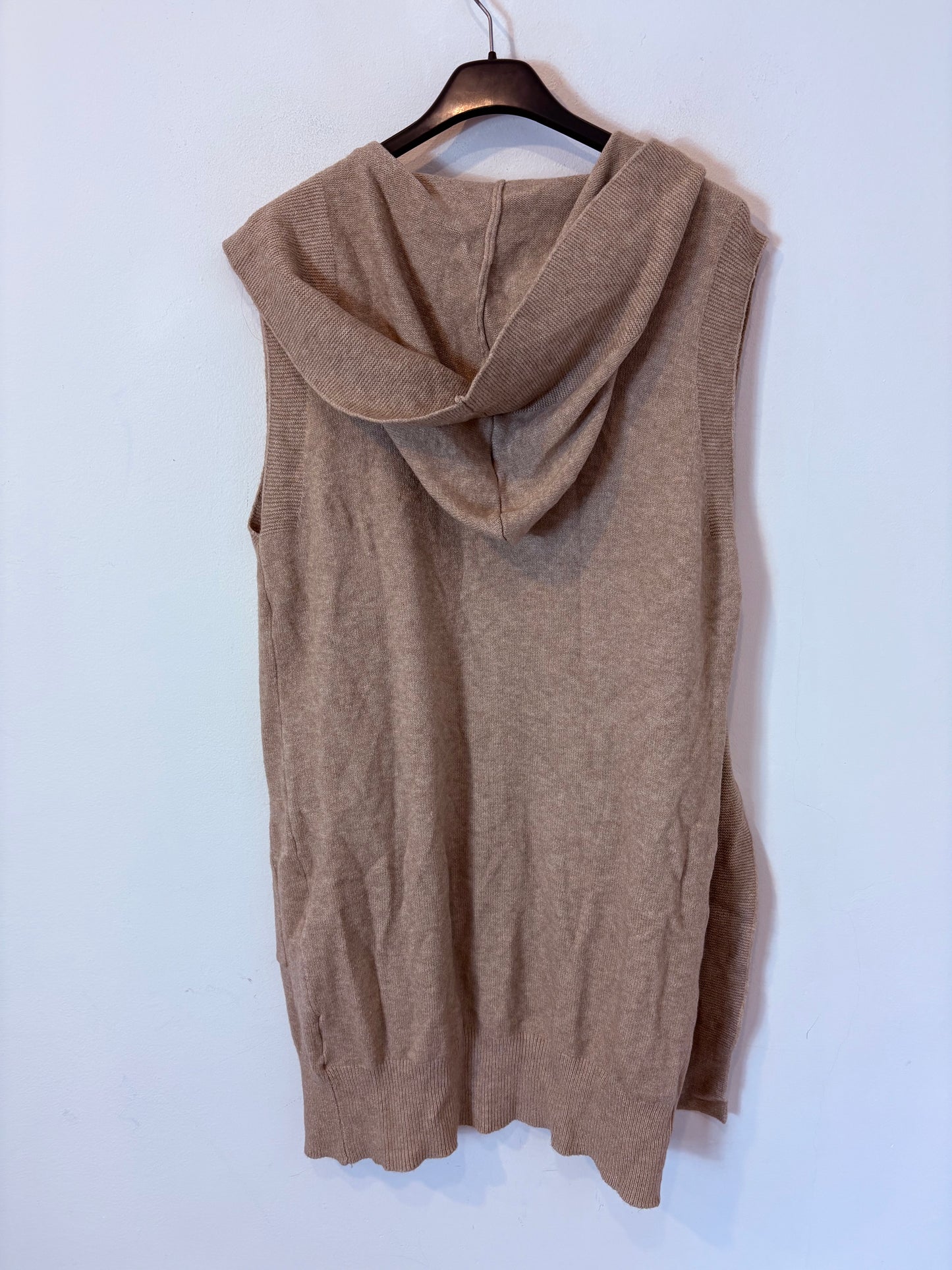 RENATTA&GO. Chaleco punto beige capucha