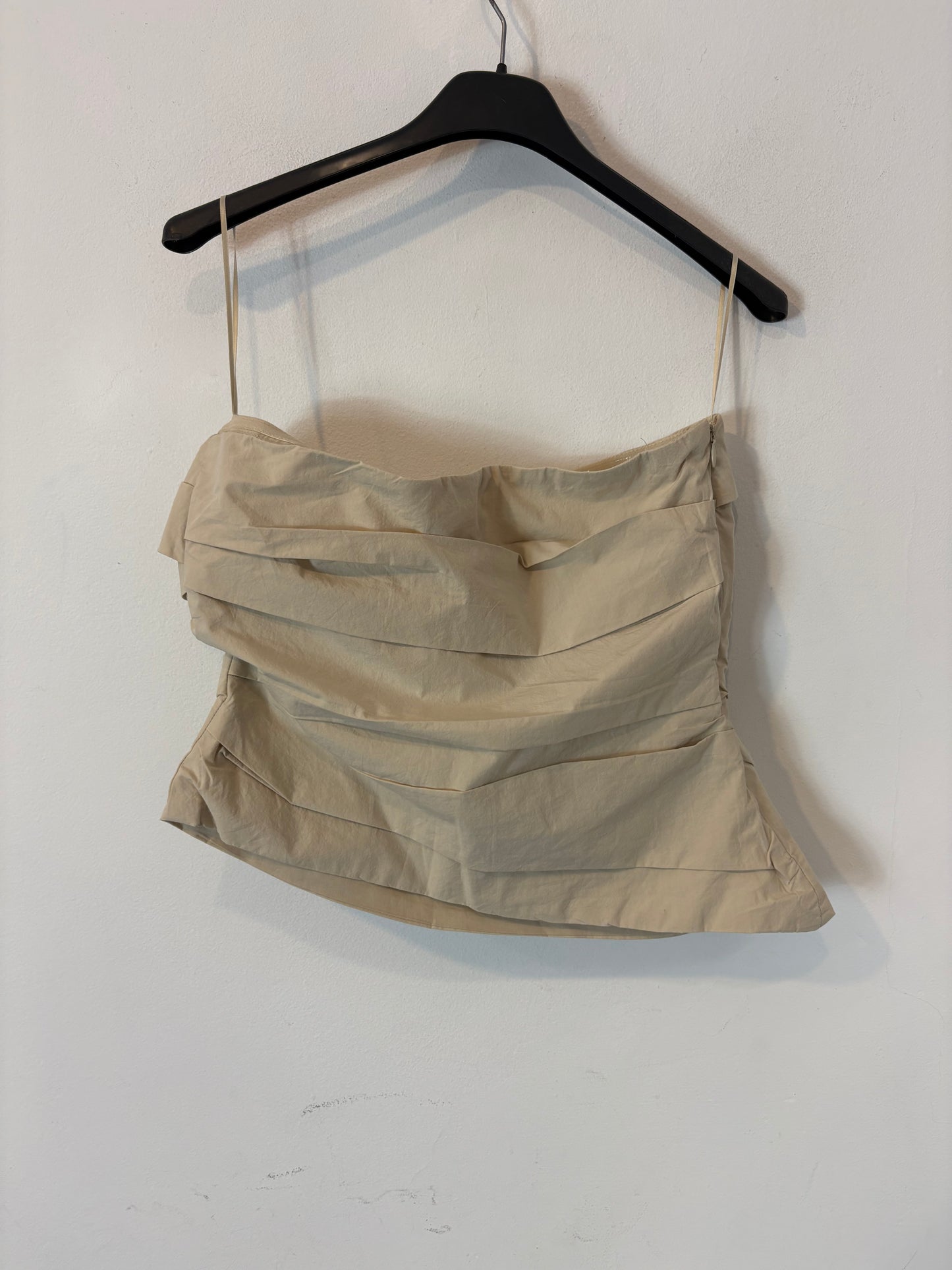 MANGO. Top beige palabra de honor