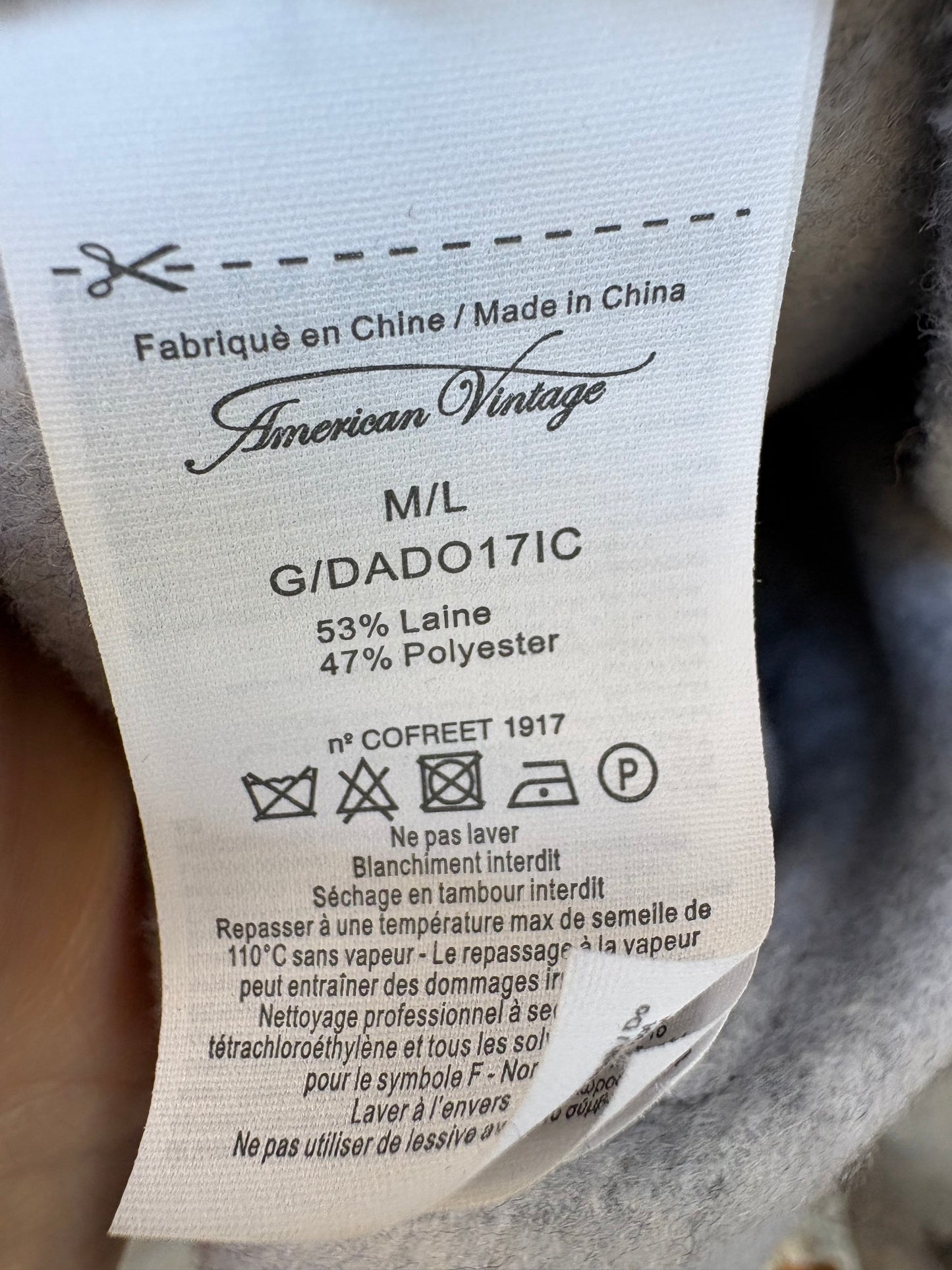 AMERICAN VINTAGE. Chaqueta gris lana