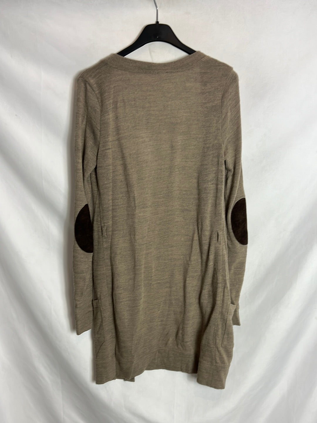 OTHER. Heathered brown cardigan with elbow patches. Size S/M