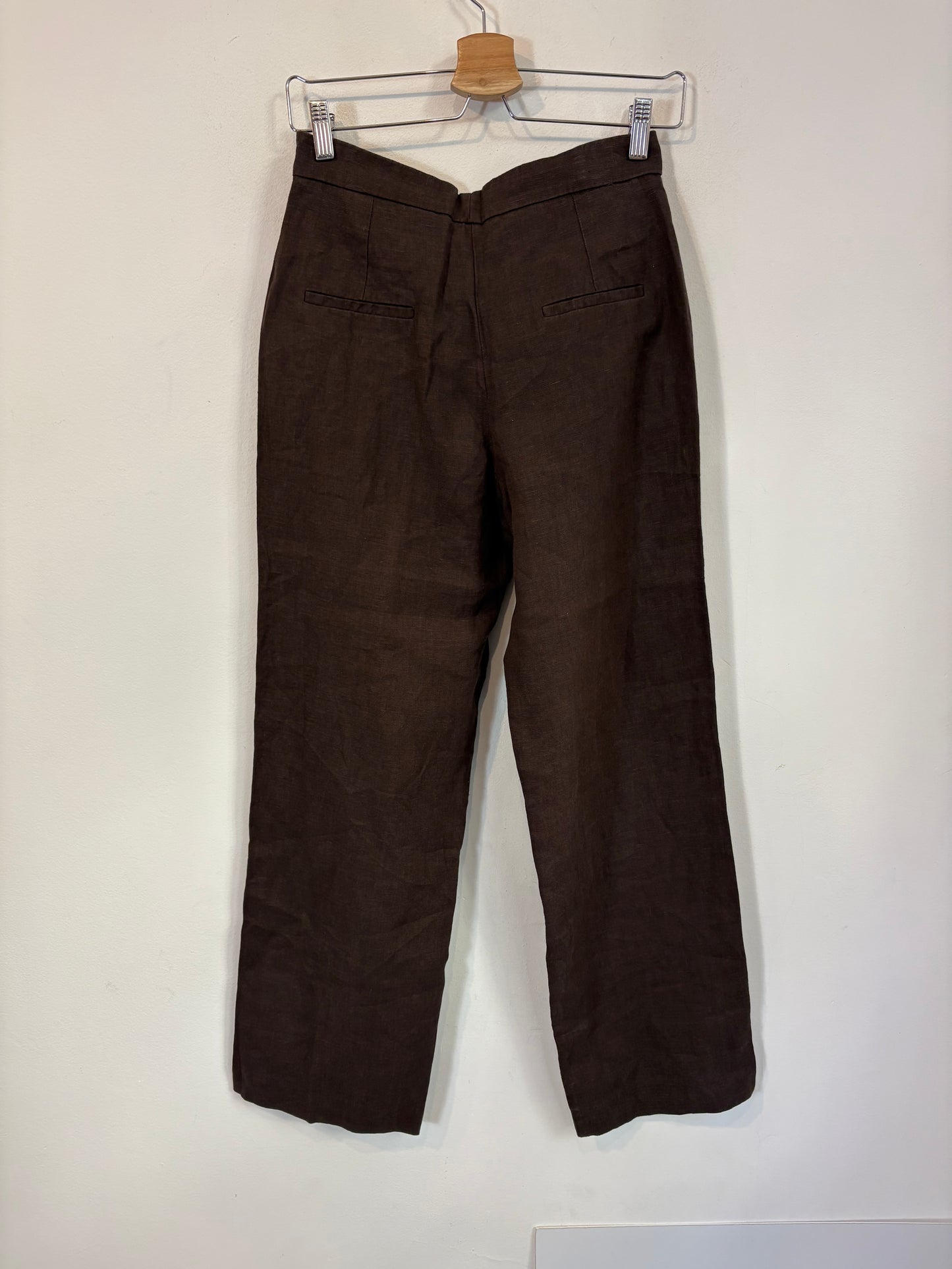MANGO. Traje de chaqueta lino marrón
