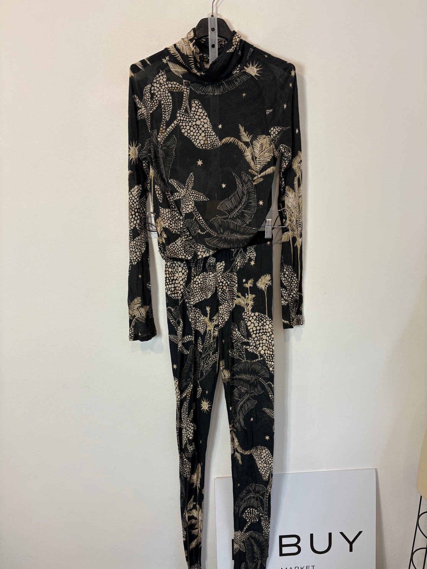 FORTE FORTE. Conjunto azul estampado mezcla