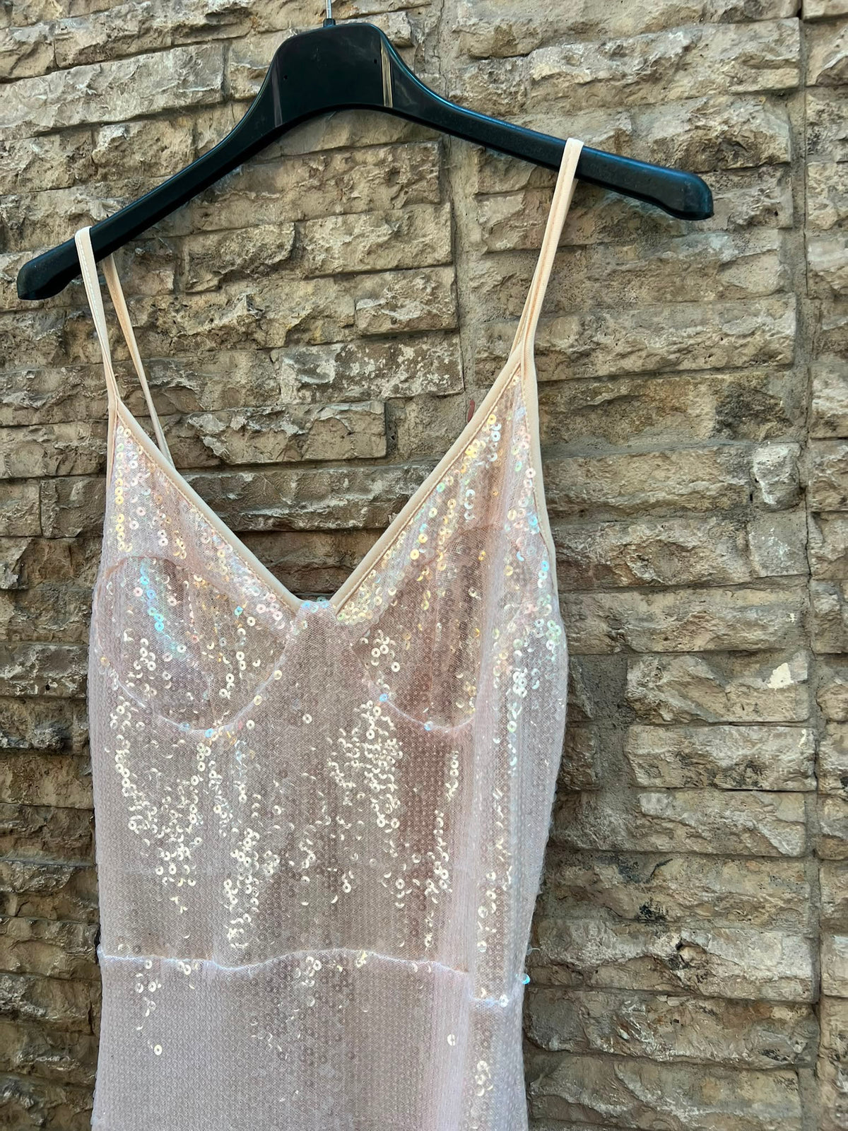 Vestido midi lentejuelas elástico