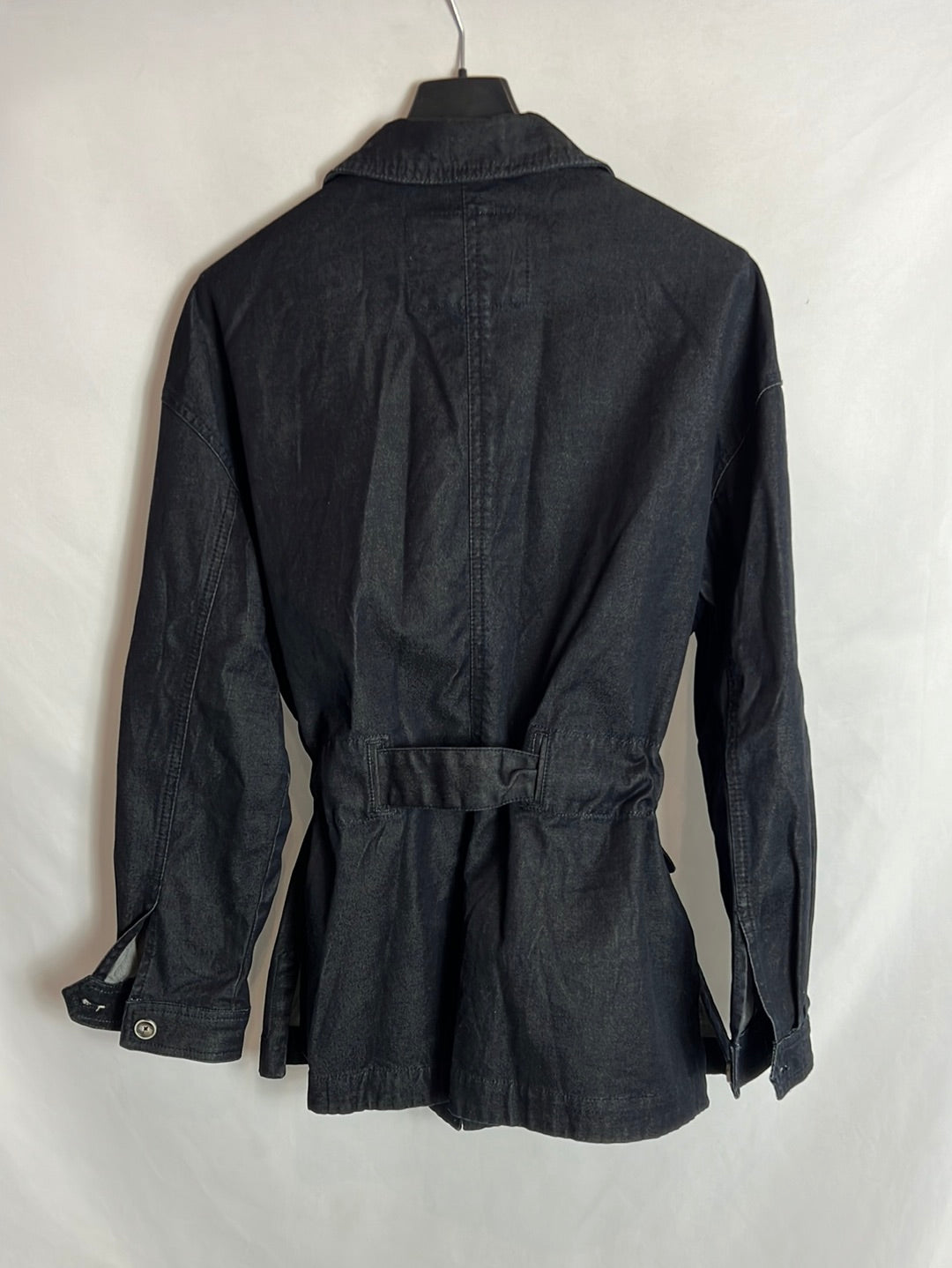 MASSIMO DUTTI. Chaqueta denim oscuro ajustable. T M