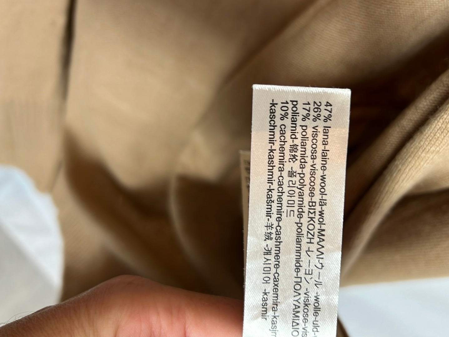 MASSIMO DUTTI . Cárdigan lana largo camel. T M