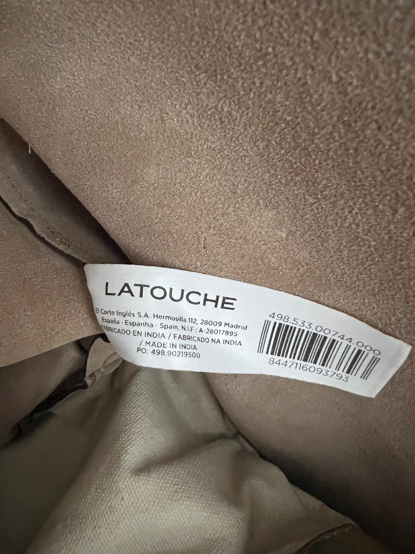 LATOUCHE. Bolso piel shopper beige oscuro
