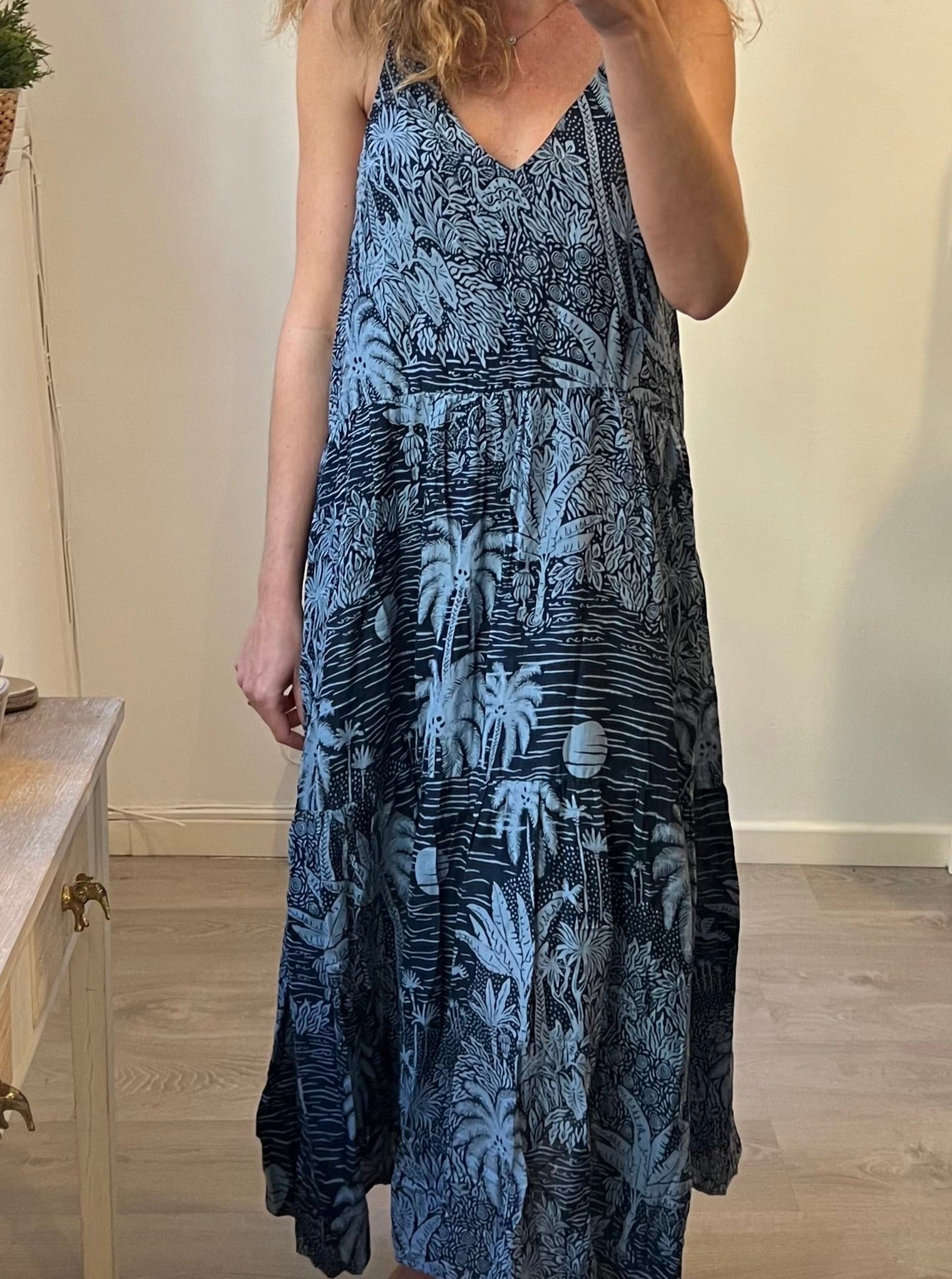 h&m blue maxi dress DESMOND&DEMPSEY x H&M. Blue printed long dress, size 38 – Hibuy  market