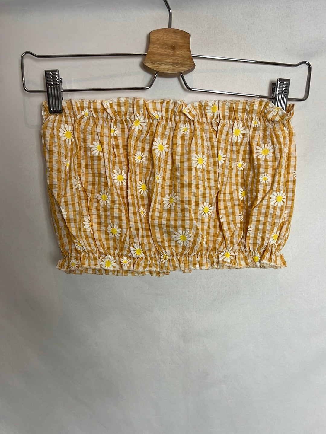 OTRAS. Crop top elastico cuadros vichy. T XS/S