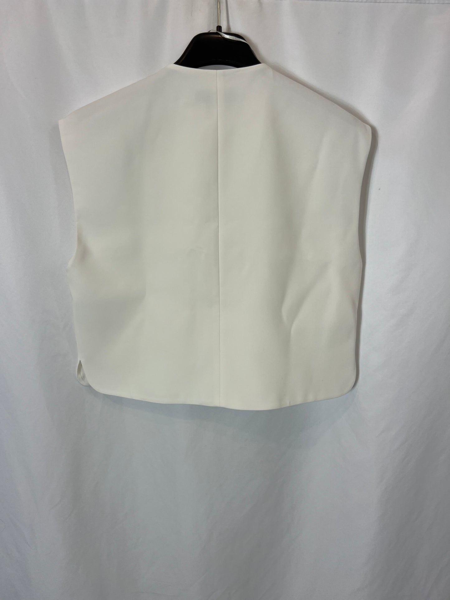 ZARA. chaleco blanco abotonado T.s