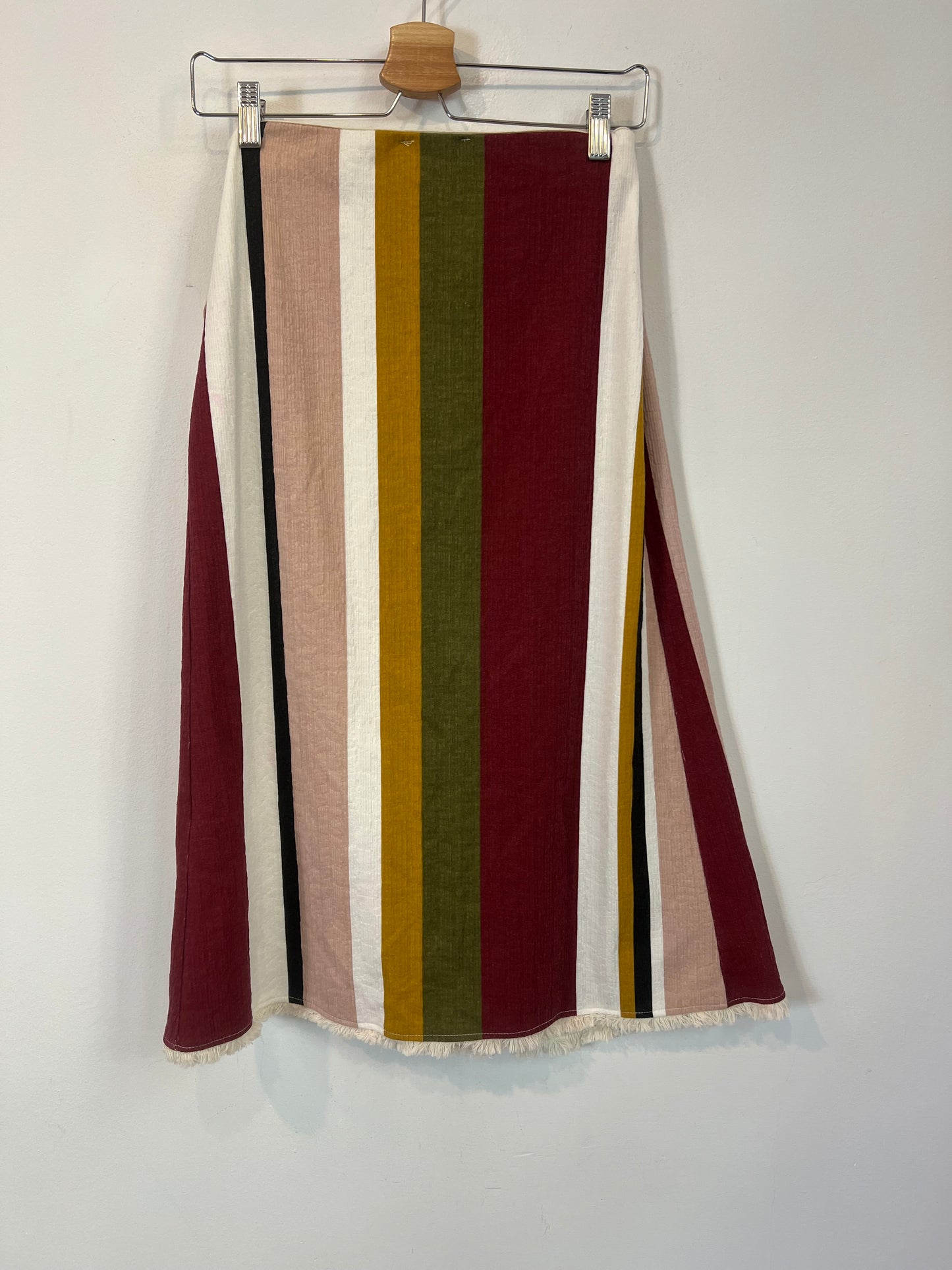 ZARA. Falda cruzada rayas T.s